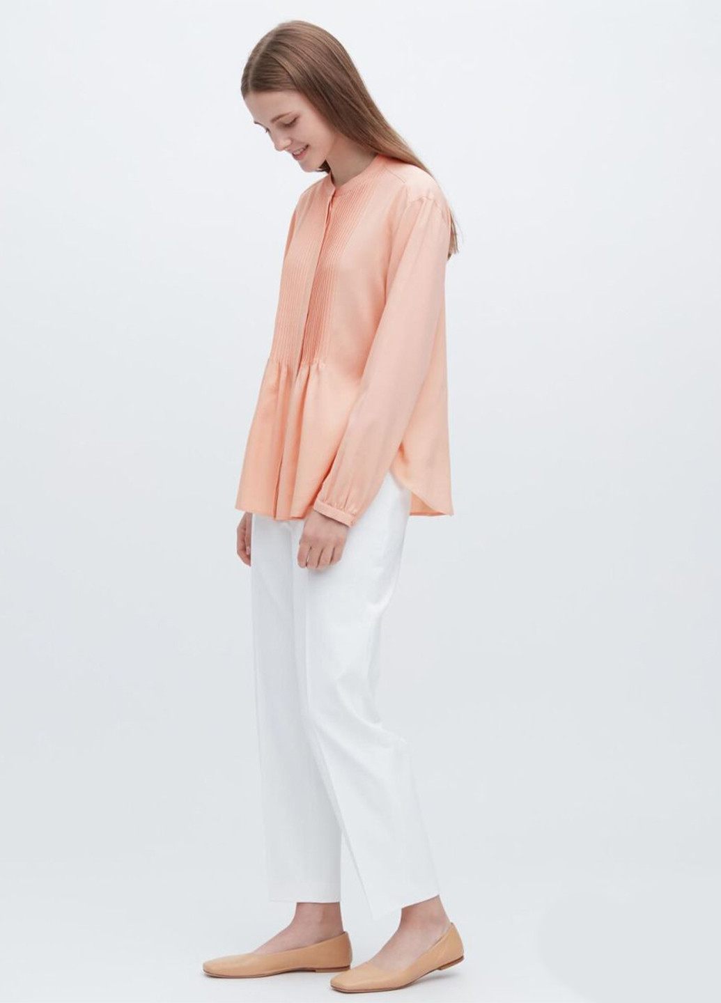 Персиковая блуза Uniqlo