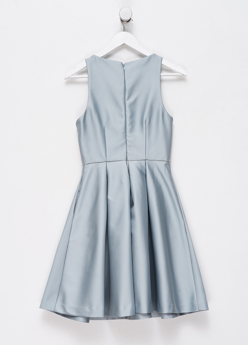 Серо-голубое кэжуал, праздничный платье клеш H&M однотонное