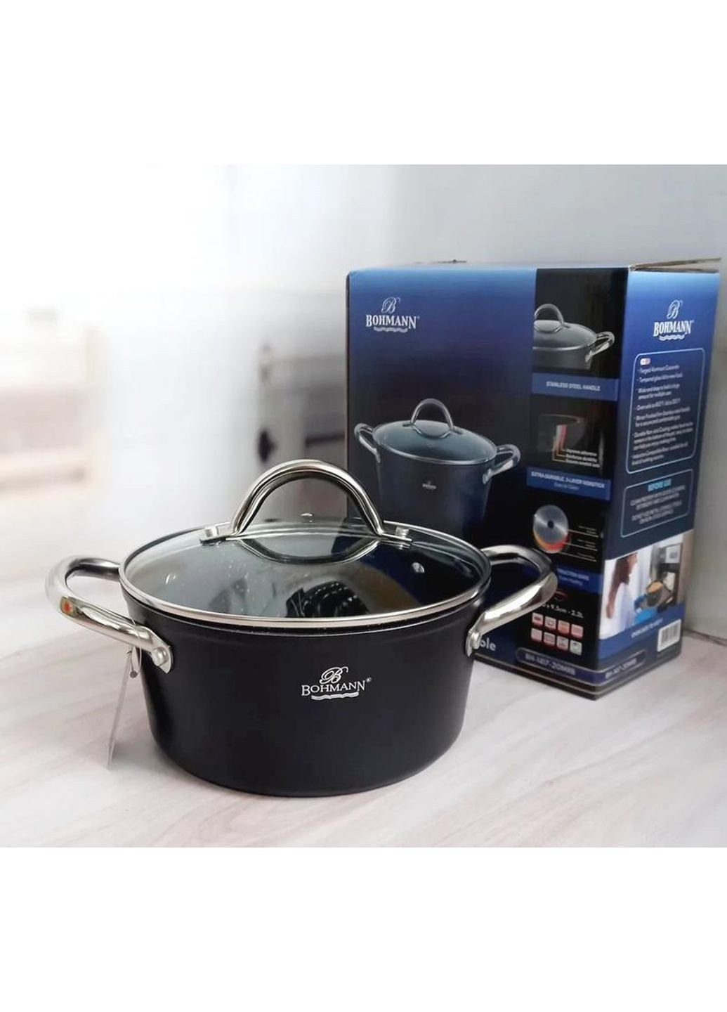 Кастрюля Bohman BH-1417-28-MRB 6.2 л 28 см Bohmann (253542911)
