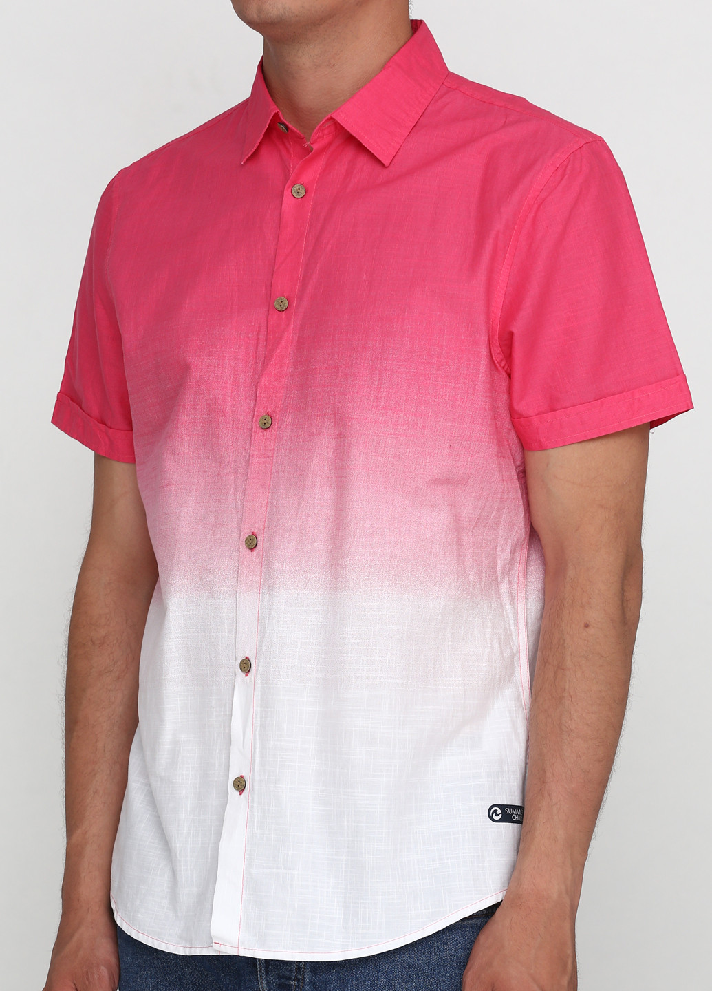 Розовая кэжуал рубашка с градиентным узором C&A