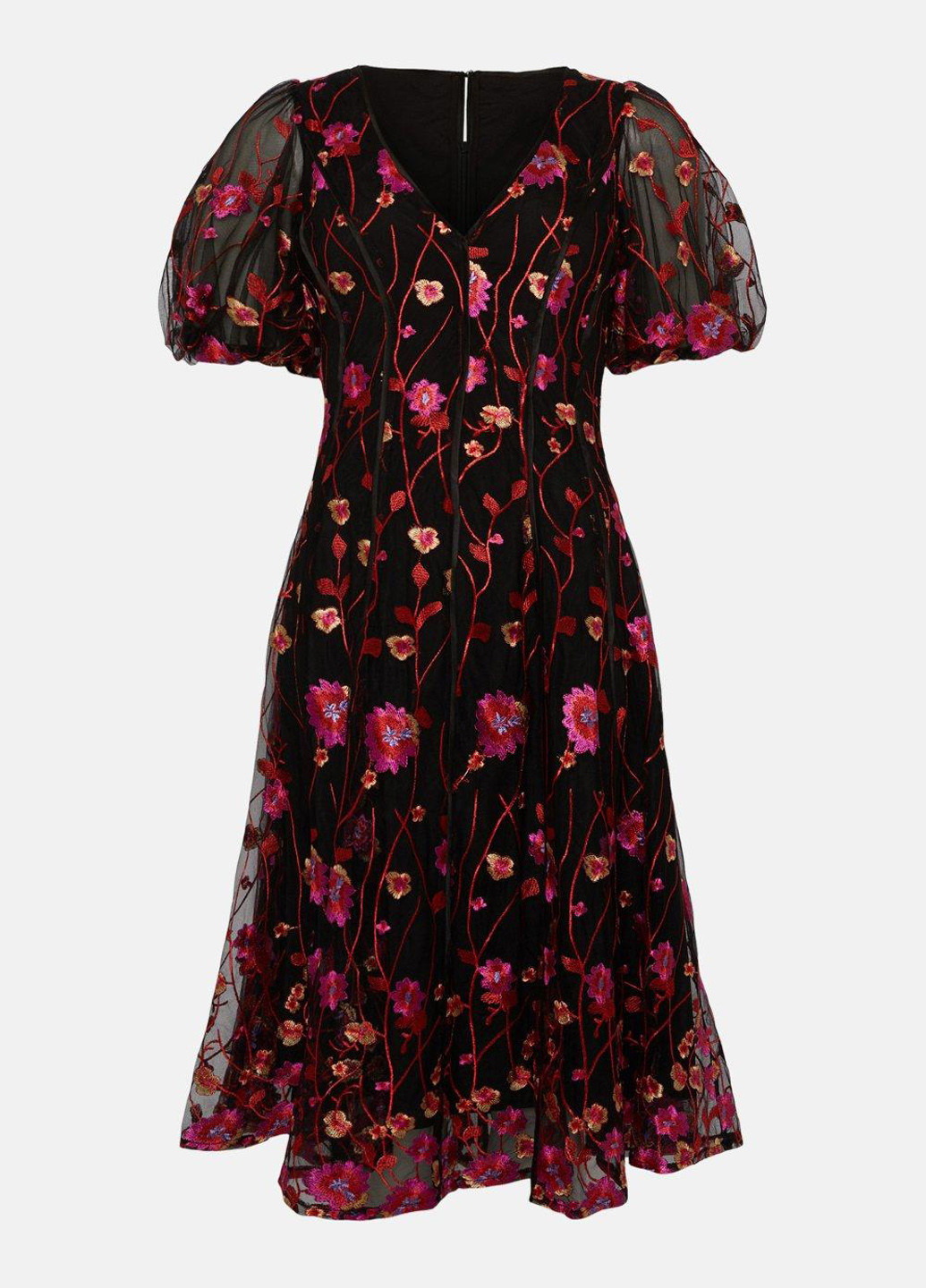 Чорна кежуал сукня кльош Coast з квітковим принтом