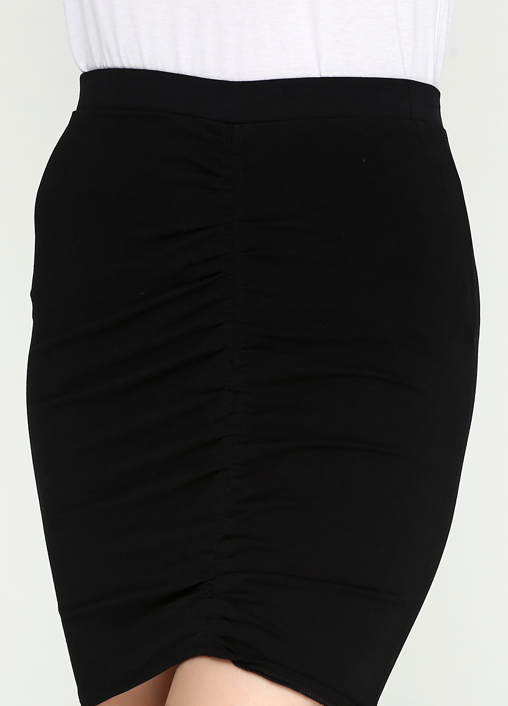Черная кэжуал однотонная юбка H&M с высокой талией