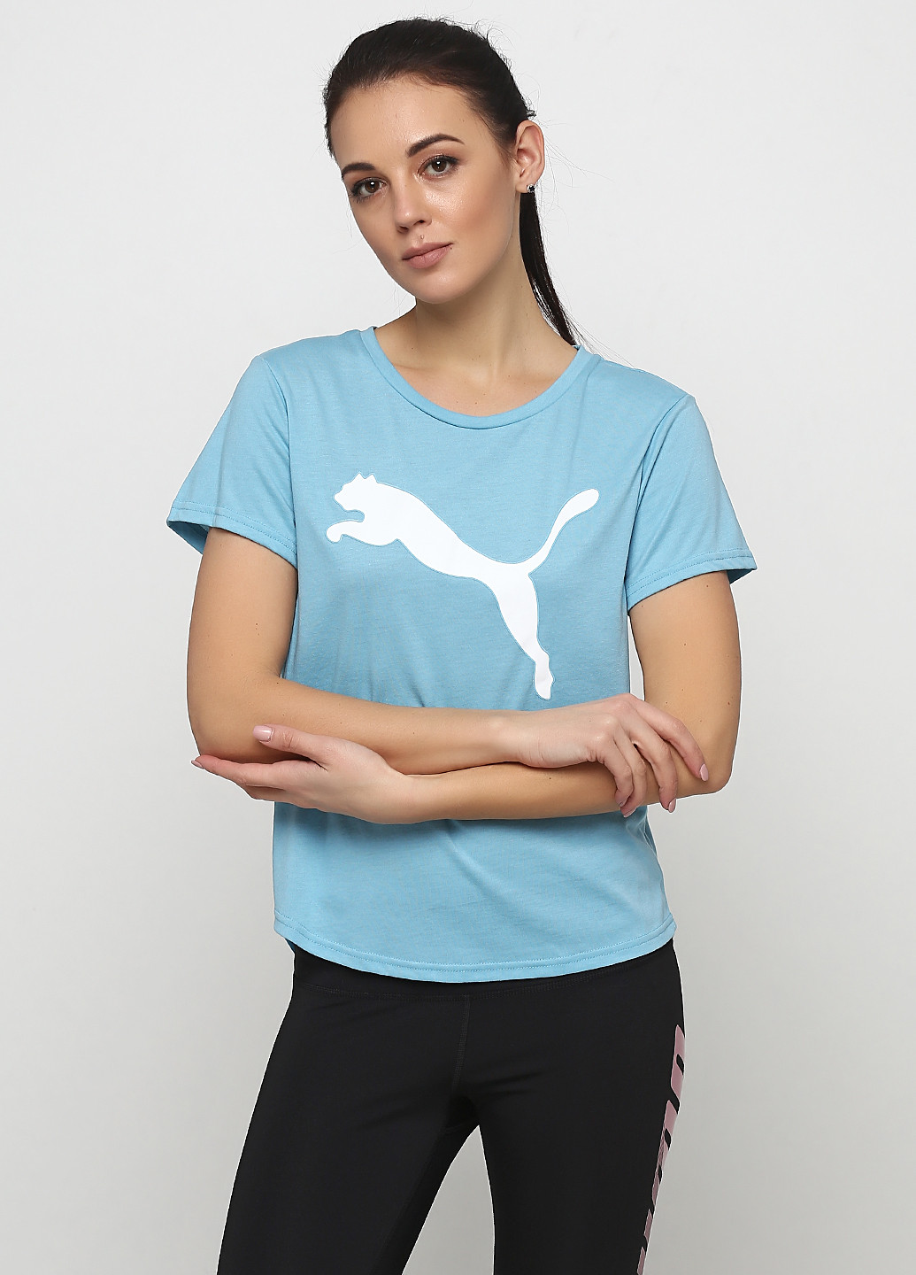 Голубая всесезон футболка Puma EVOSTRIPE Tee