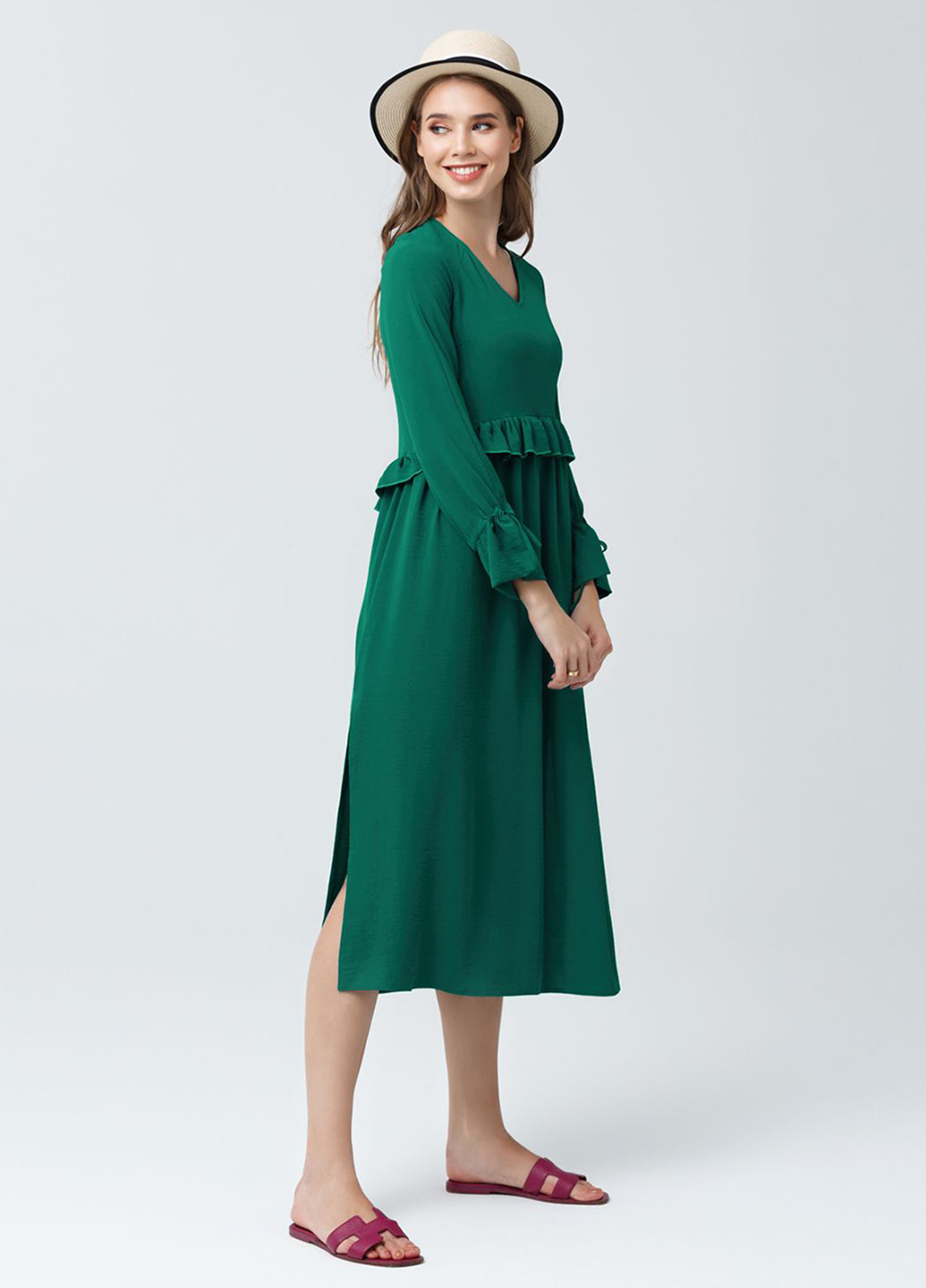 Зелена кежуал платье а-силует Evercode однотонна