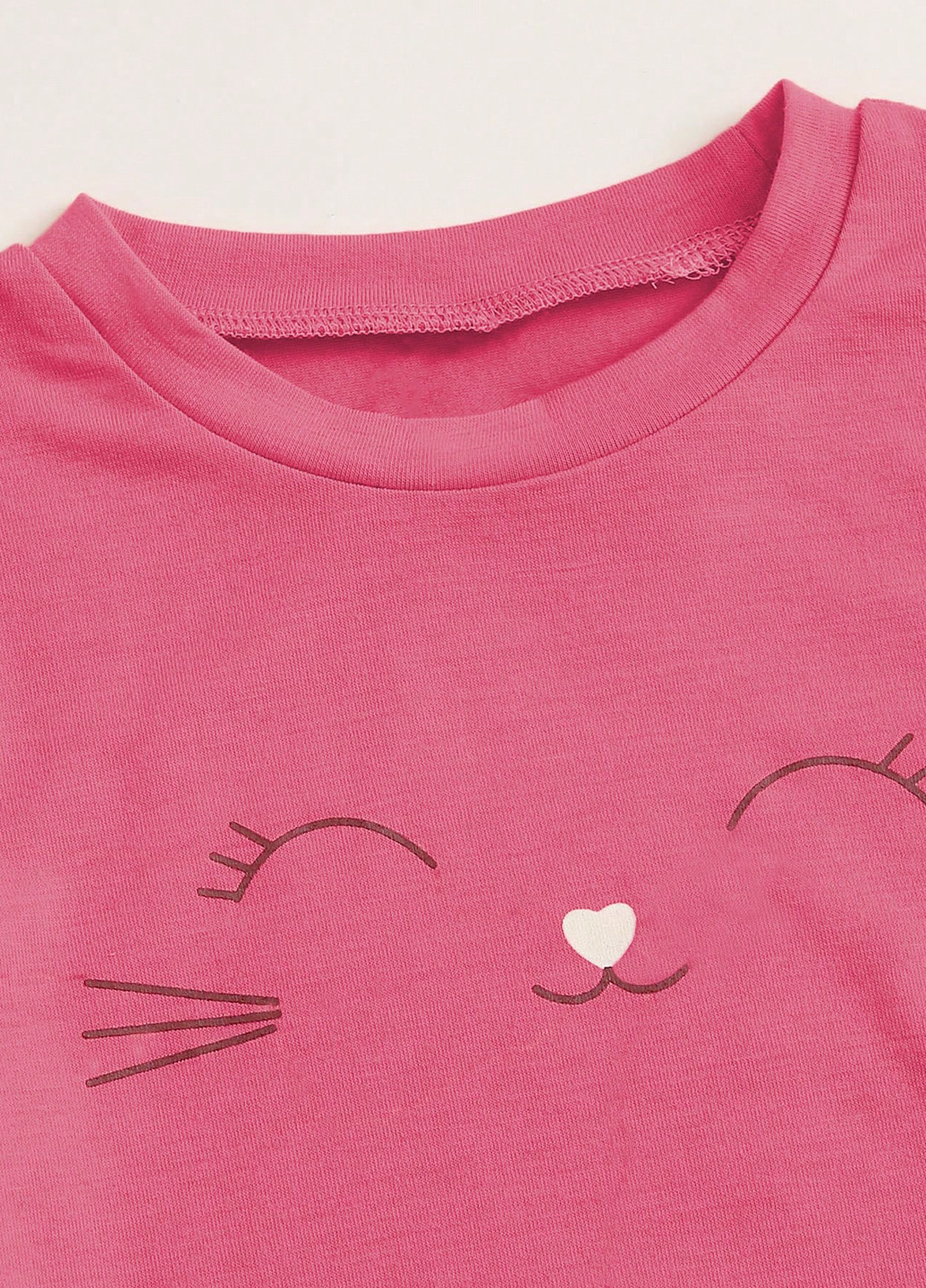 Фуксиновый летний комплект (футболка, юбка) SHEIN