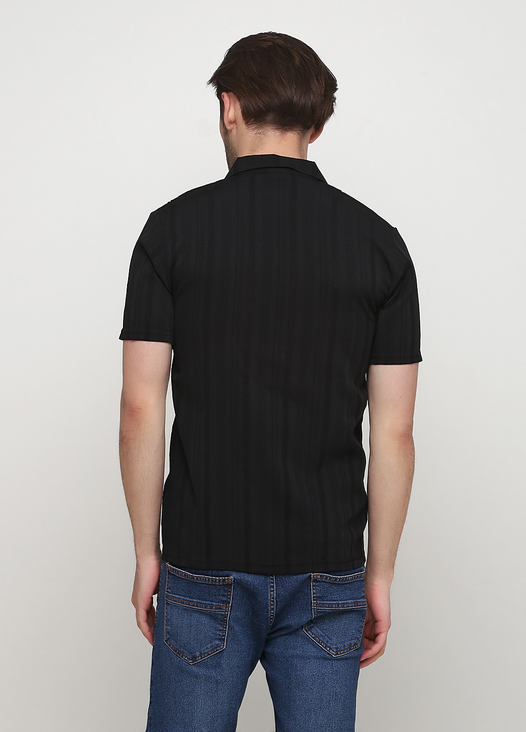 Черная кэжуал рубашка с абстрактным узором Recodar
