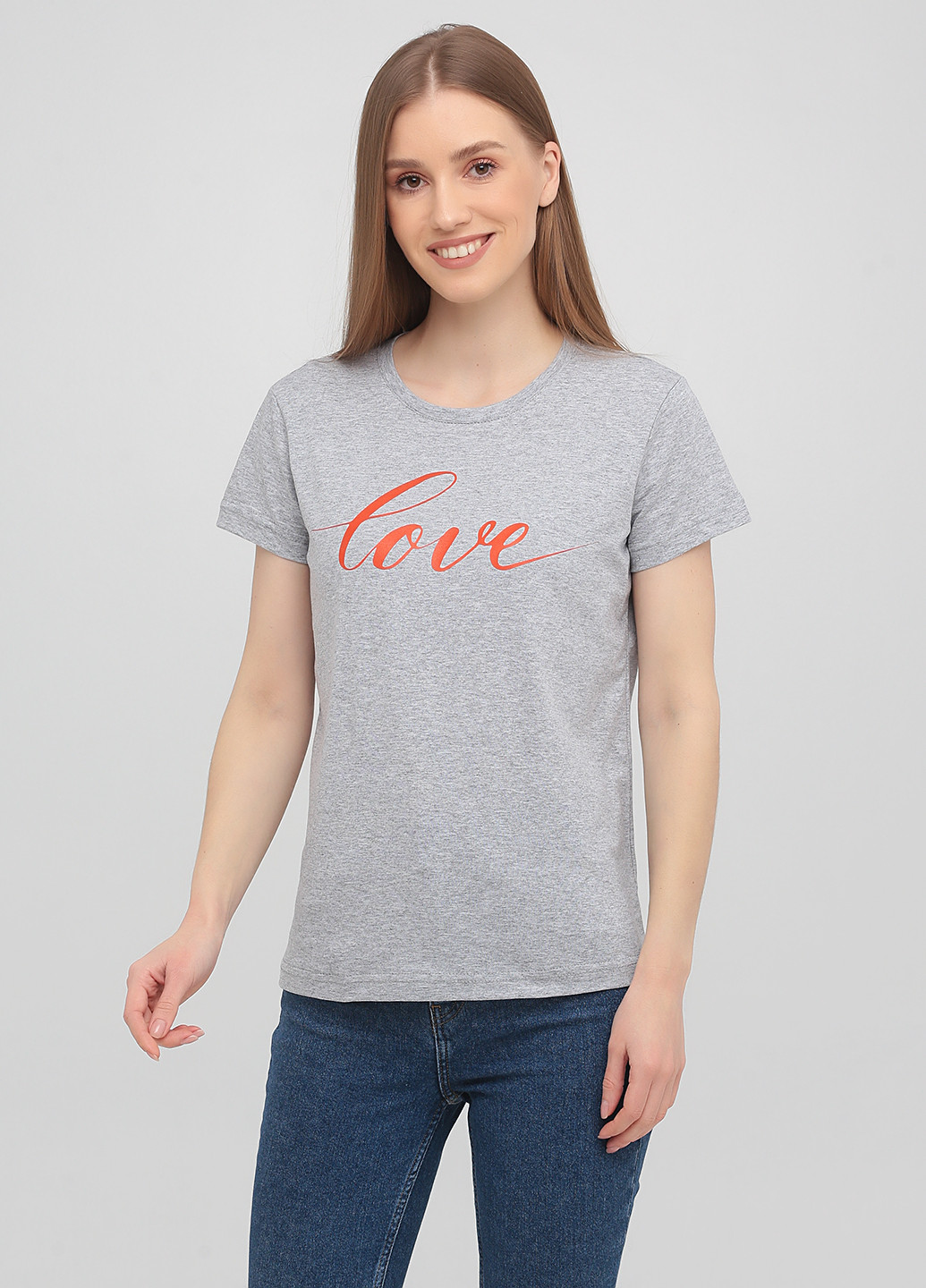 Сіра літня футболка базова, love simple KASTA design