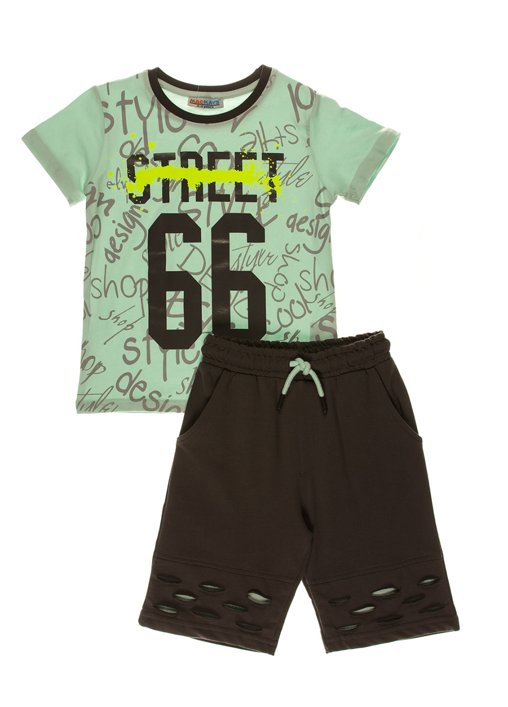 Серый летний комплект (футболка, шорты) Mackays