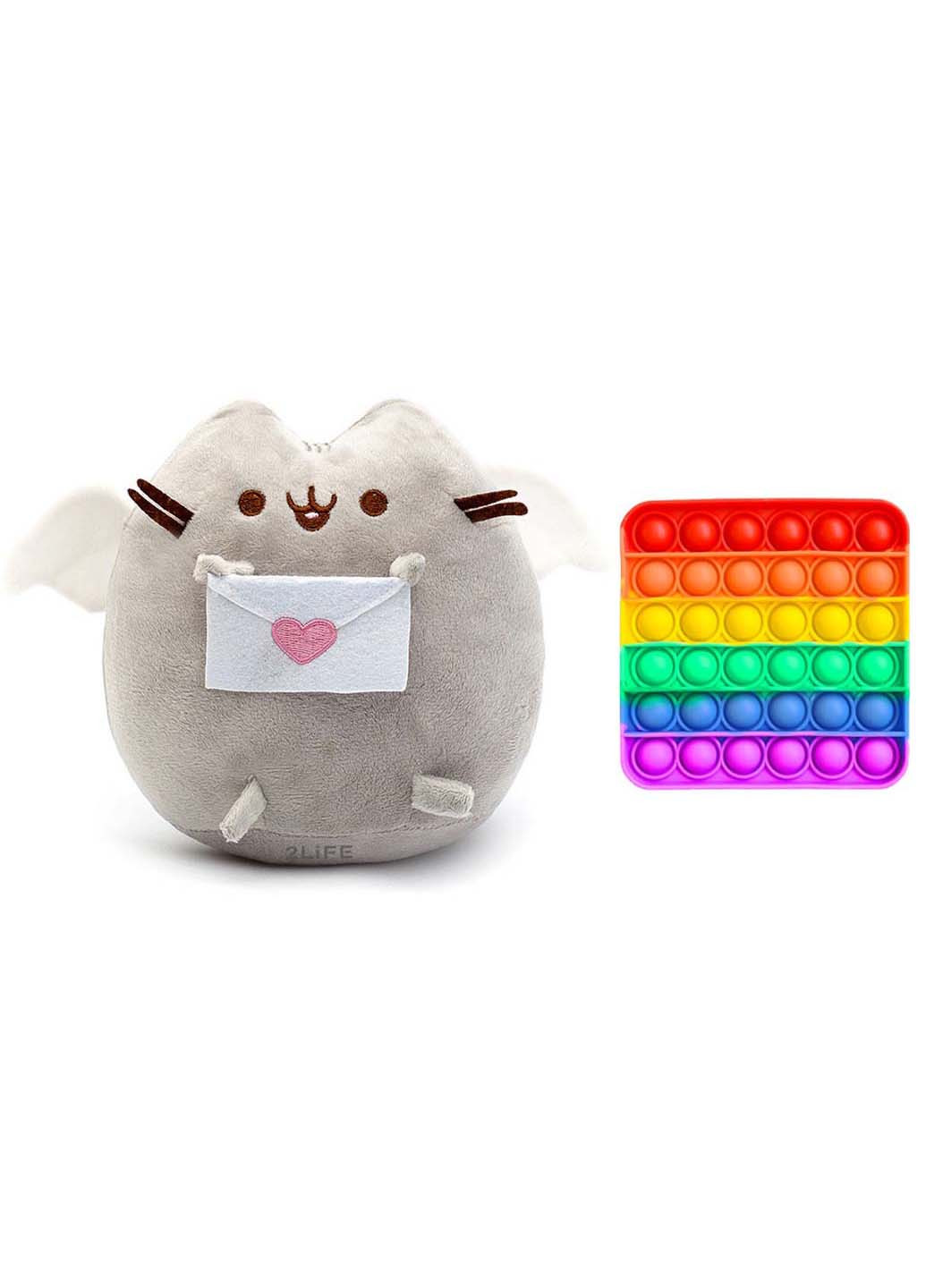 Набор мягкая игрушка кот с письмом Пушин кэт 18 х 12 см и Игрушка антистресс Pop It ST (256544156)
