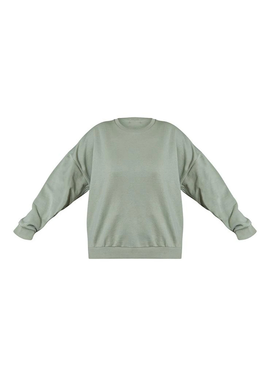 Оливковый свитшот PrettyLittleThing однотонный без декора (254600572)