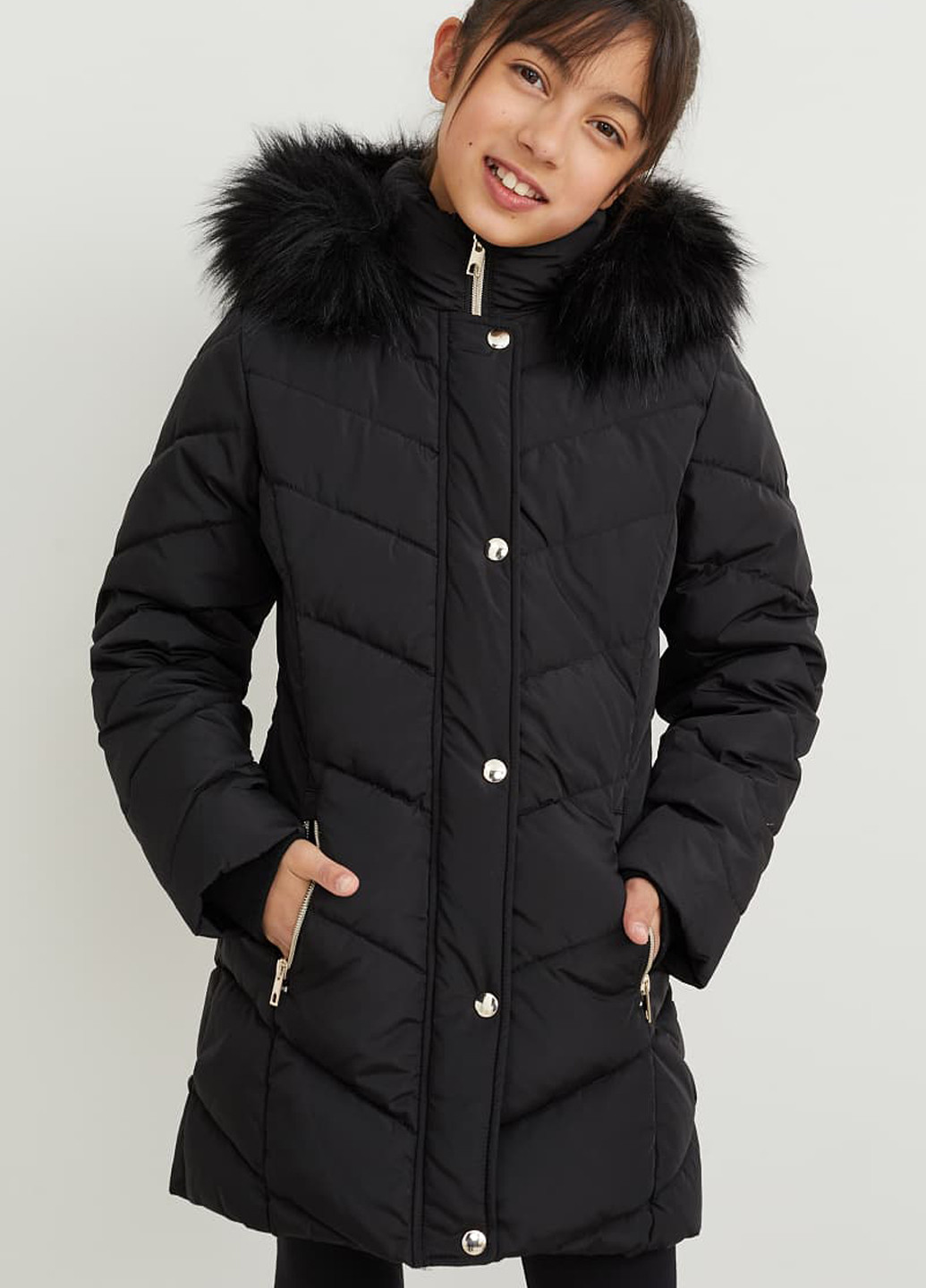 Черный зимний Пуховик C&A