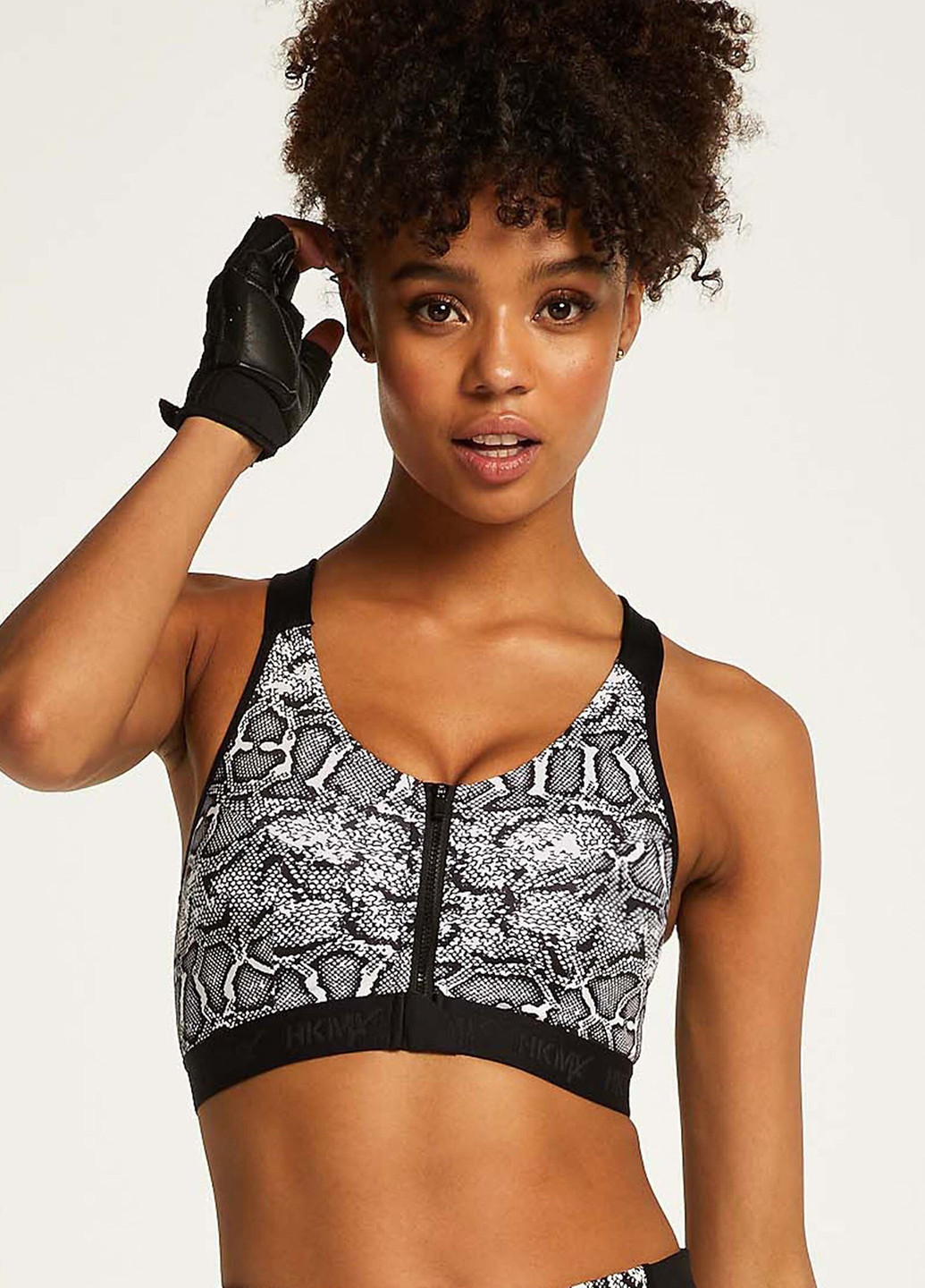 Чорно-білий топ бюстгальтер Hunkemoller без кісточок поліамід