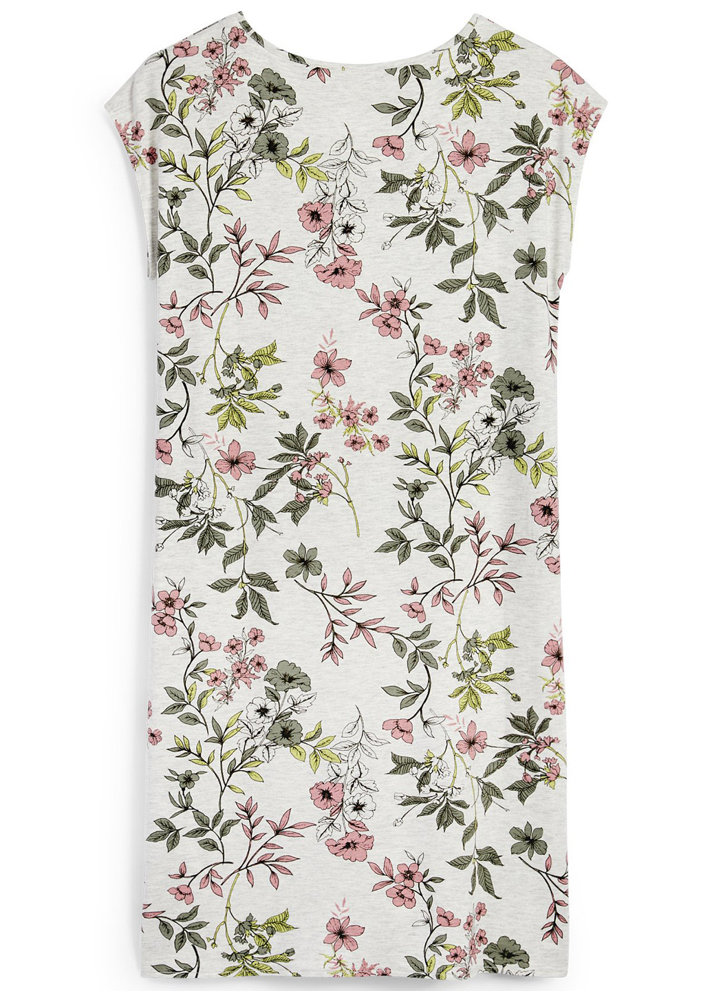 Светло-серое кэжуал платье платье-футболка C&A с цветочным принтом