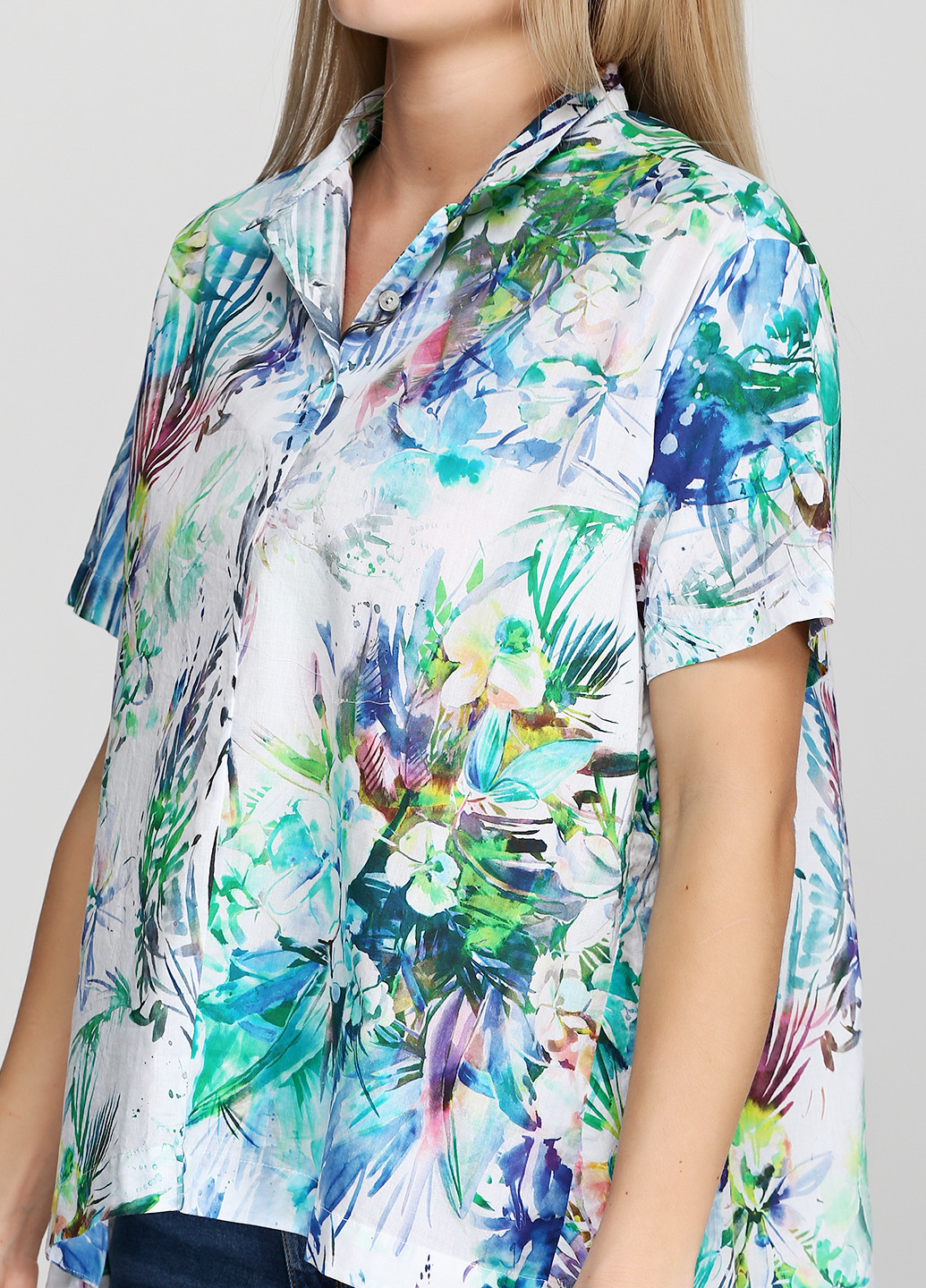 Голубая летняя блуза ZANETTI 1965