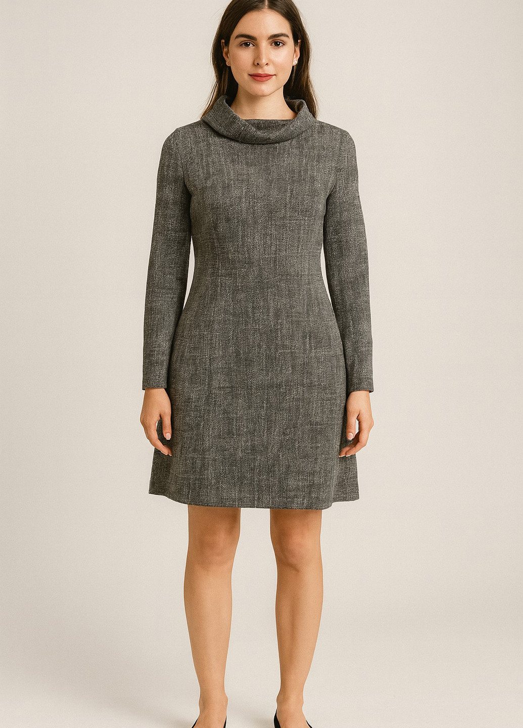 Темно-сіра кежуал сукня Sassofono меланжева