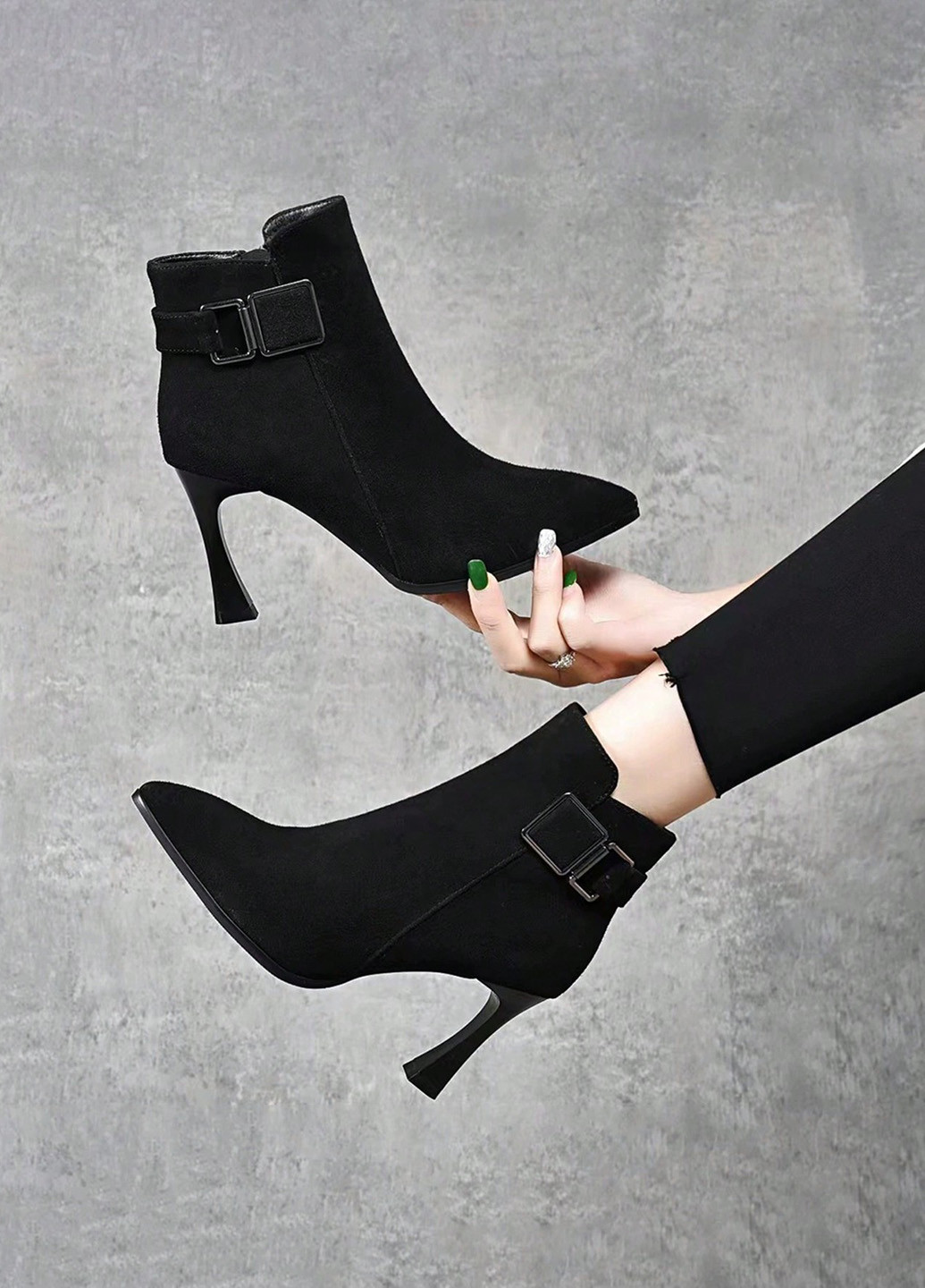 Черные демисезонная ботильоны SHEIN