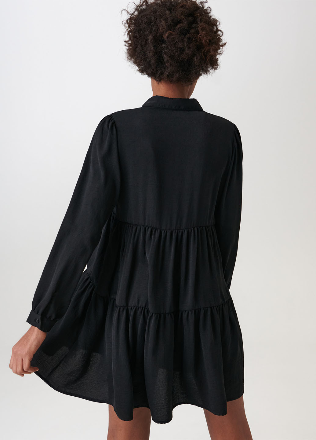 Черное кэжуал платье рубашка Sinsay однотонное