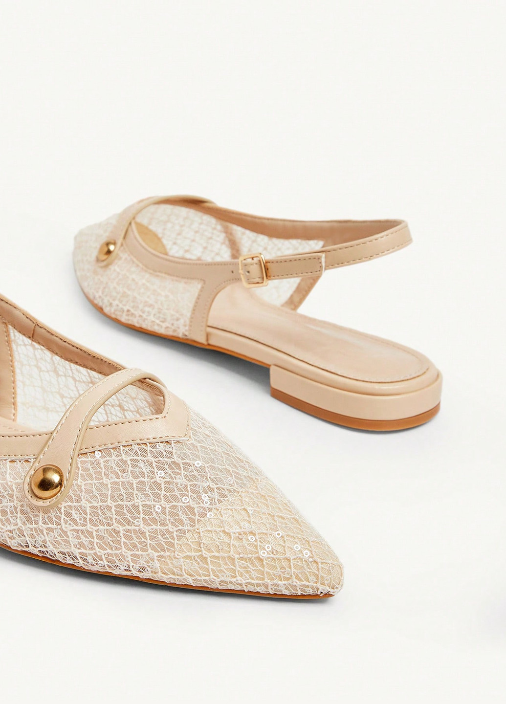 SHEIN Туфлі слінгбекі світло-бежевий з штучна шкіра, текстиль, китай — літо (365437985)