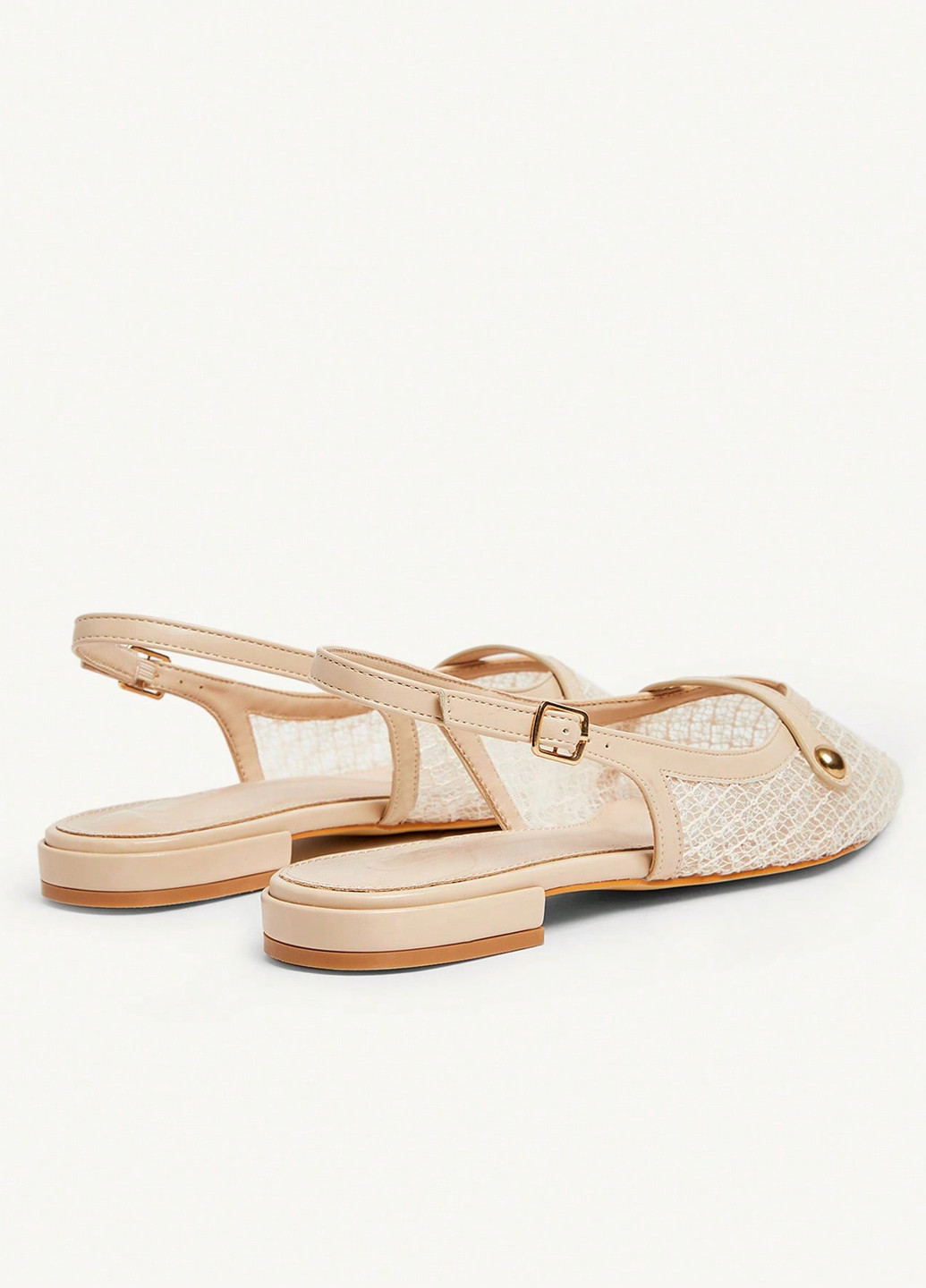 SHEIN Туфлі слінгбекі світло-бежевий з штучна шкіра, текстиль, китай — літо (365437985)