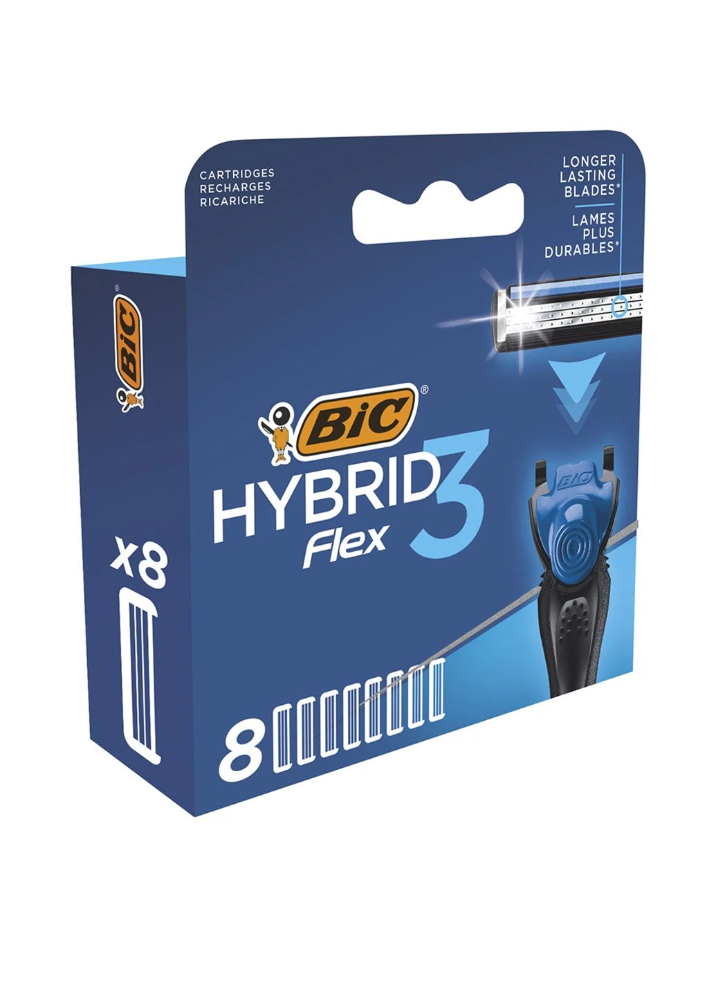 Змінні картриджі для гоління Flex 3 Hybrid (8 шт.) Bic (249037578)