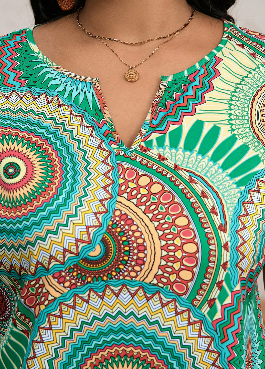 Комбінована кежуал сукня а-силует SHEIN з орнаментом