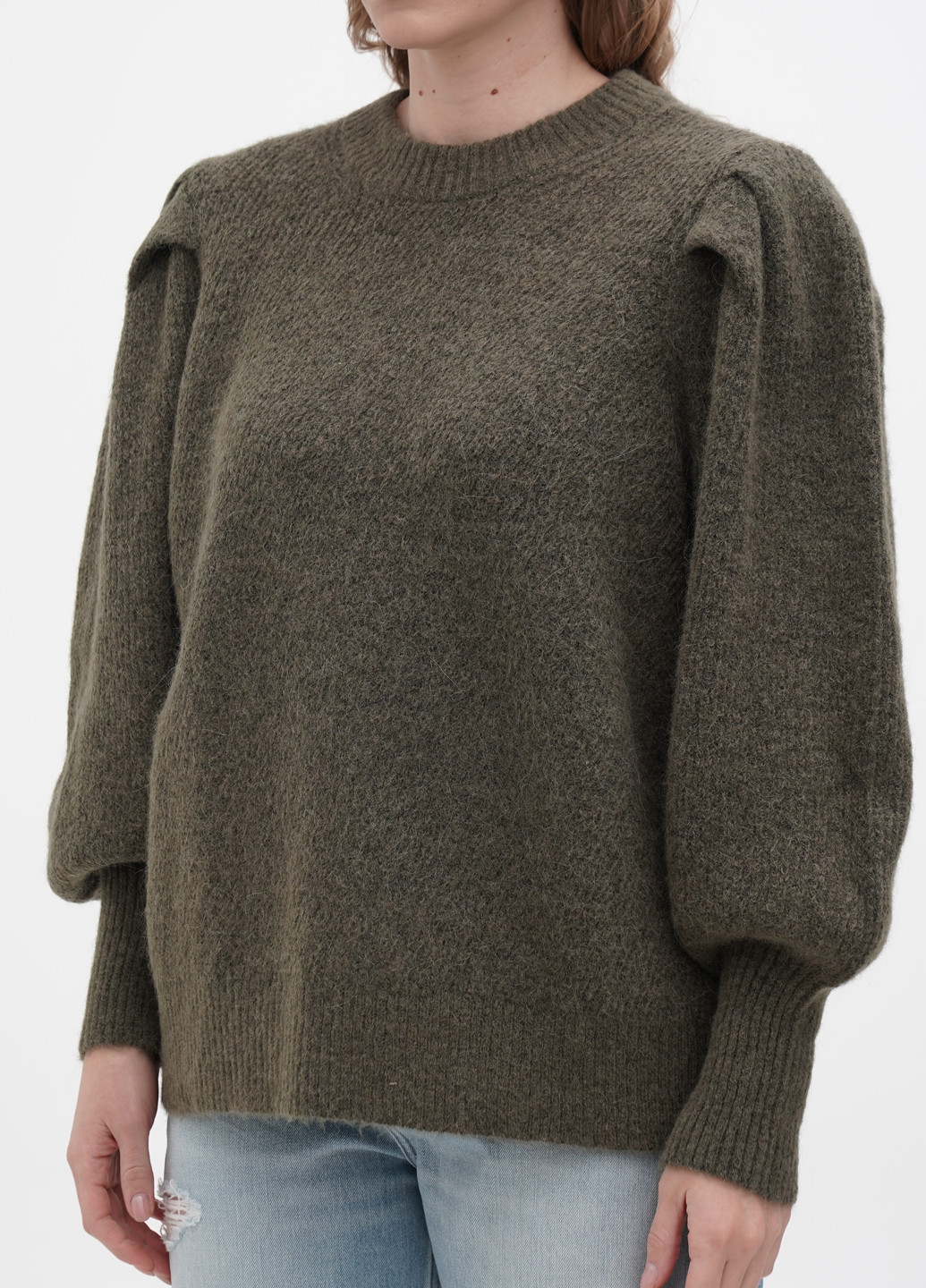 Серо-зеленый демисезонный свитер Selected Femme