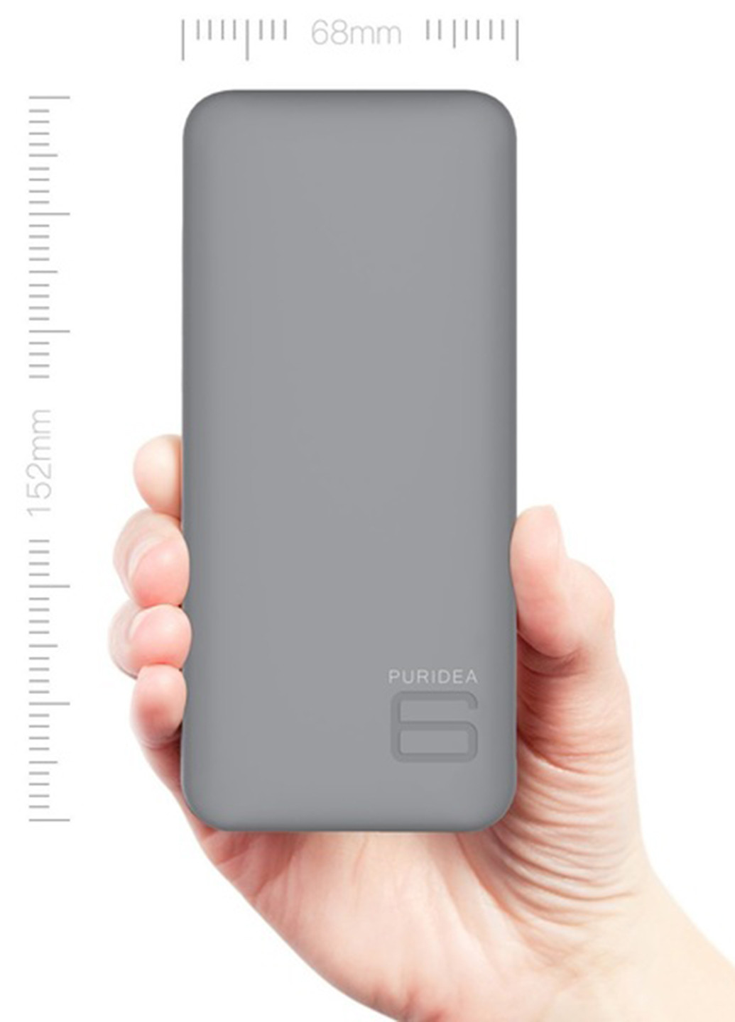 Внешний аккумулятор (павербанк) Puridea S4 6000mAh Li-Pol Rubber Серый & Белый (S4-Grey White)