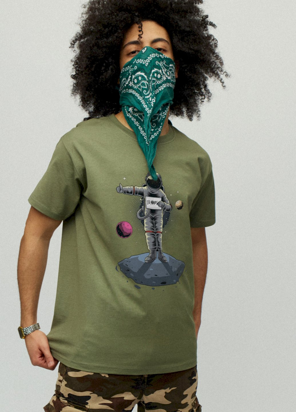 Хаки (оливковая) футболка мужская YAPPI