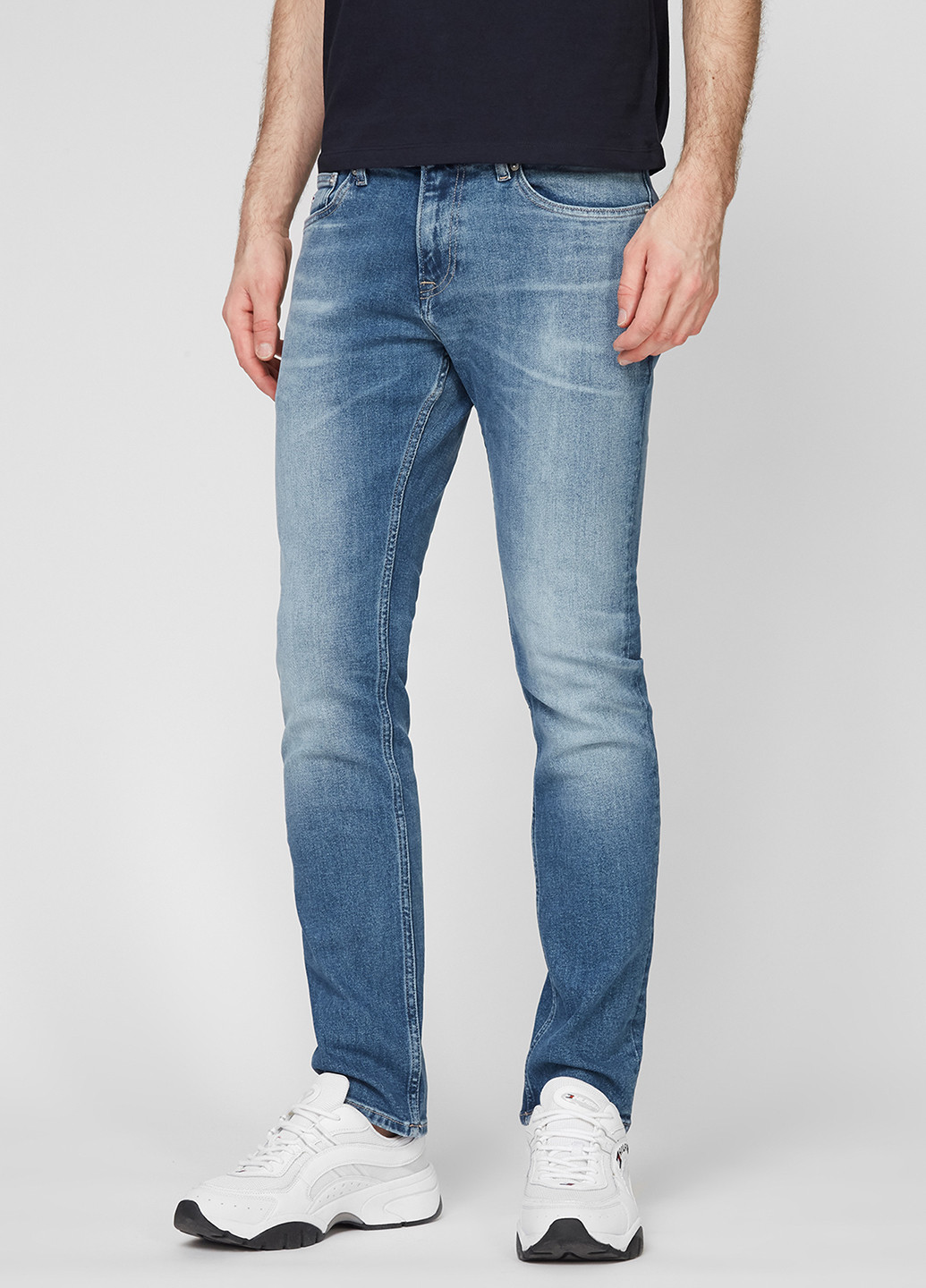Голубые демисезонные слим джинсы Tommy Hilfiger
