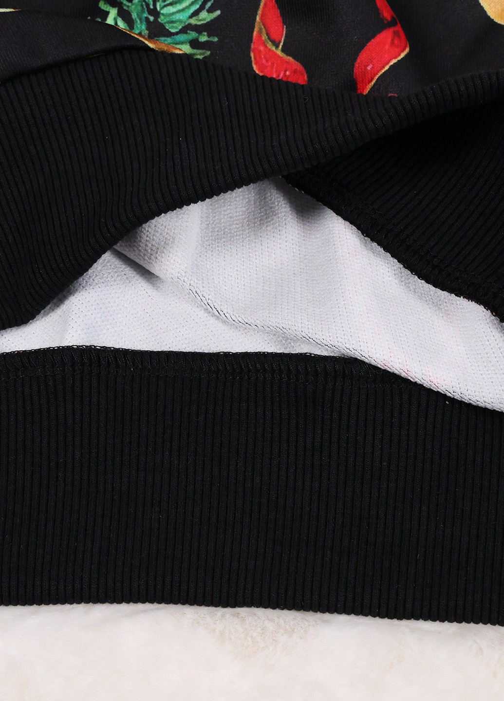 Чорний світшот SHEIN новорічний без декору (365682841)