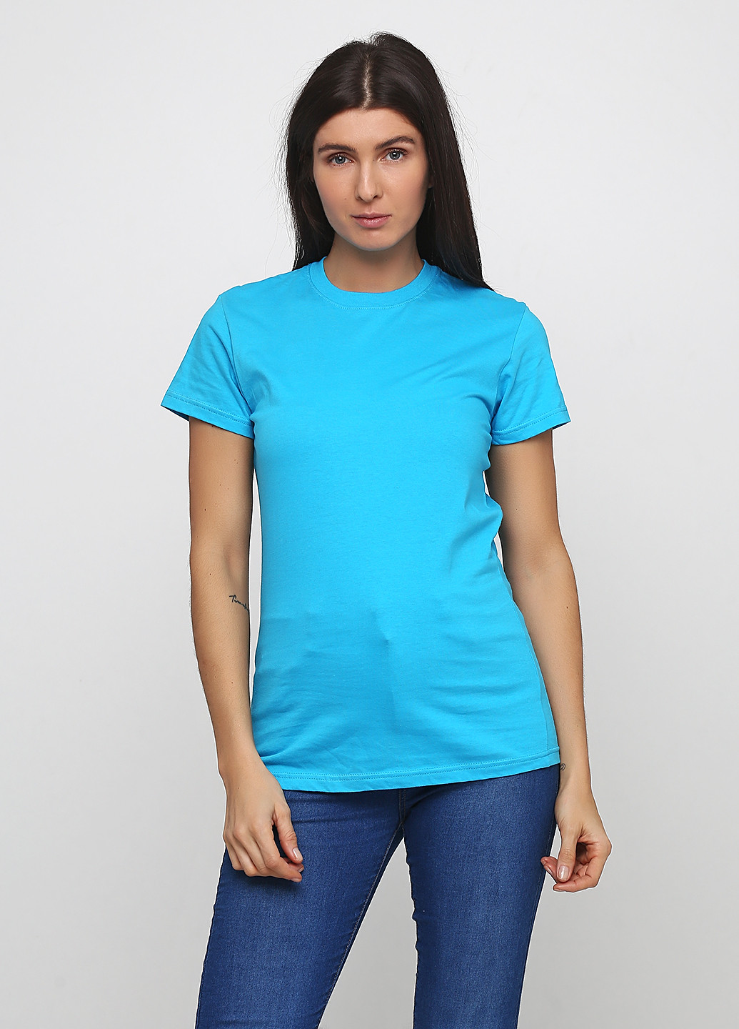 Блакитна літня футболка Anvil