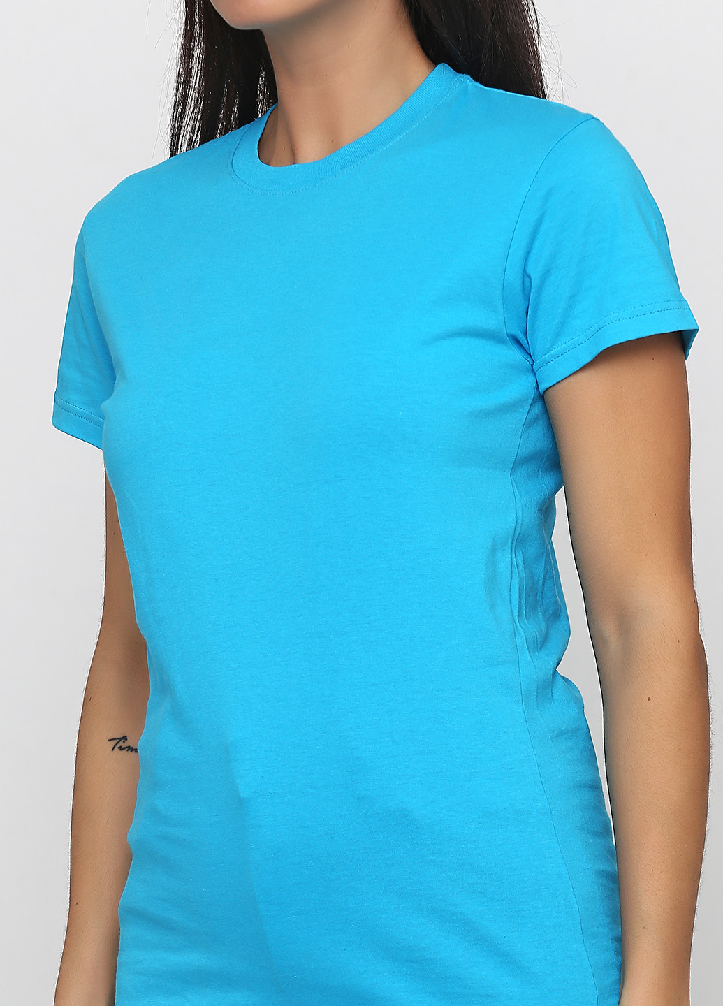 Голубая летняя футболка Anvil
