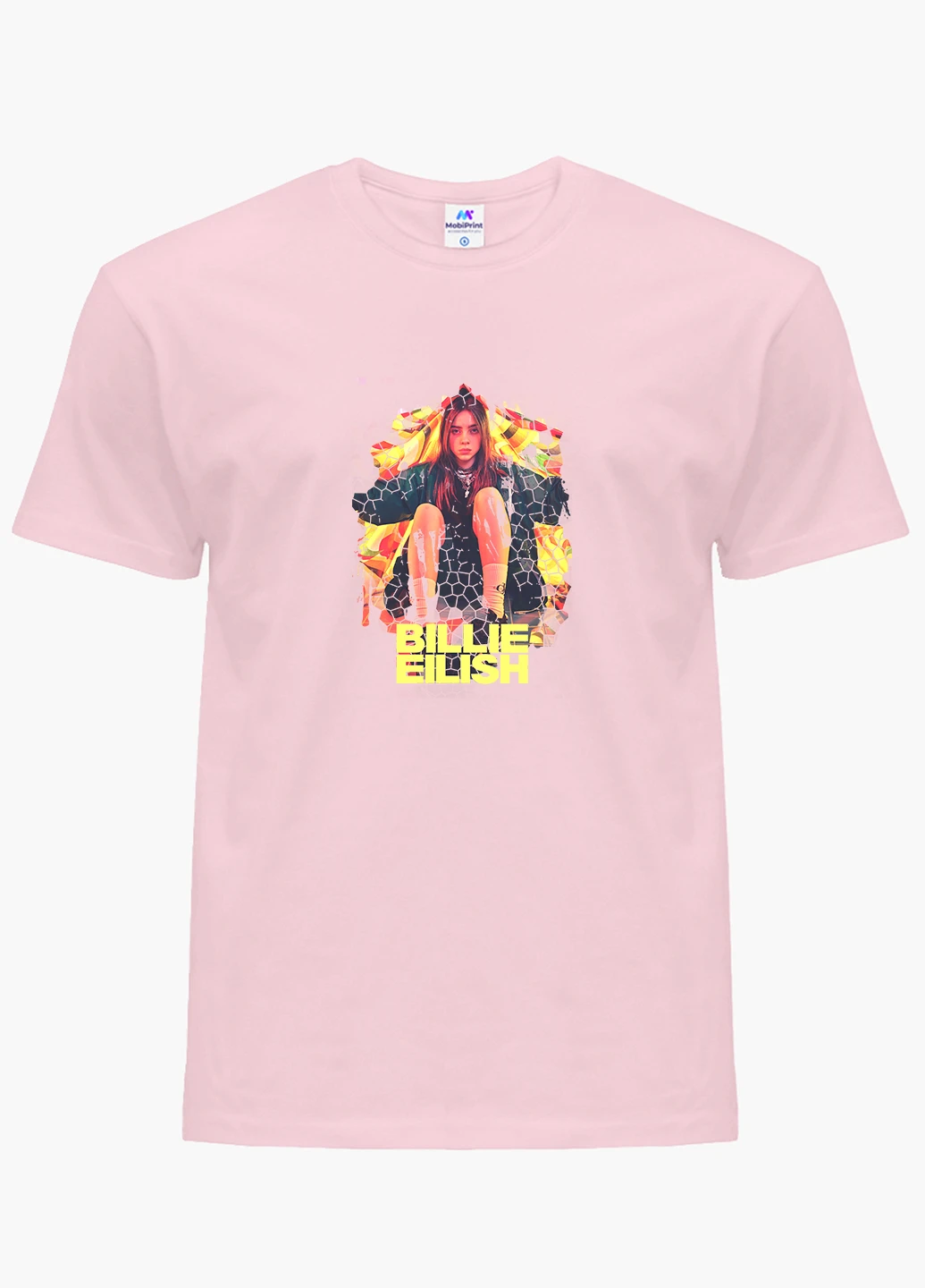 Рожева демісезонна футболка дитяча біллі айлиш (billie eilish) (9224-1212) MobiPrint
