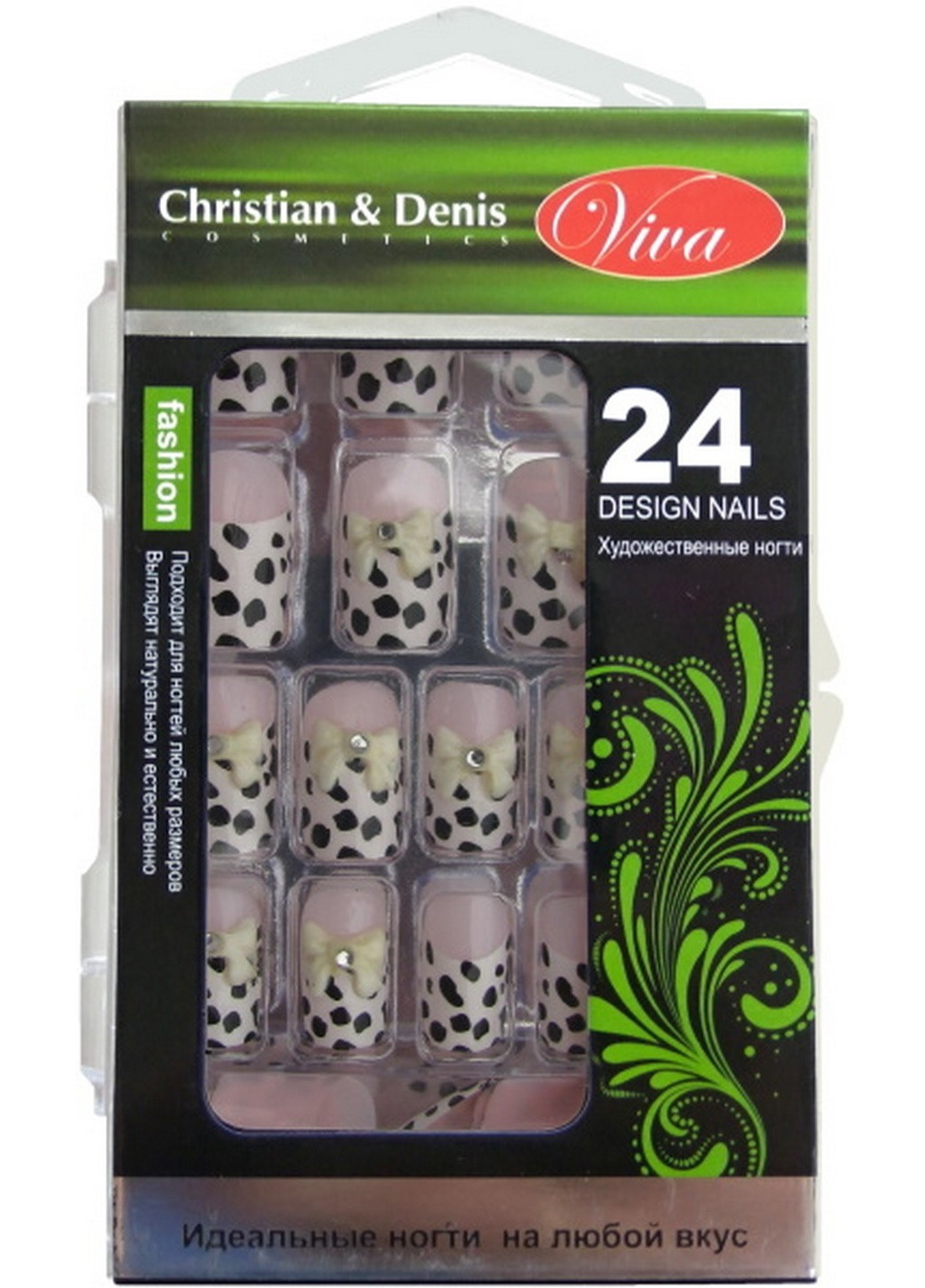 Ногти накладные 3 D в упаковке 24 шт 3D-424 Viva (224999659)