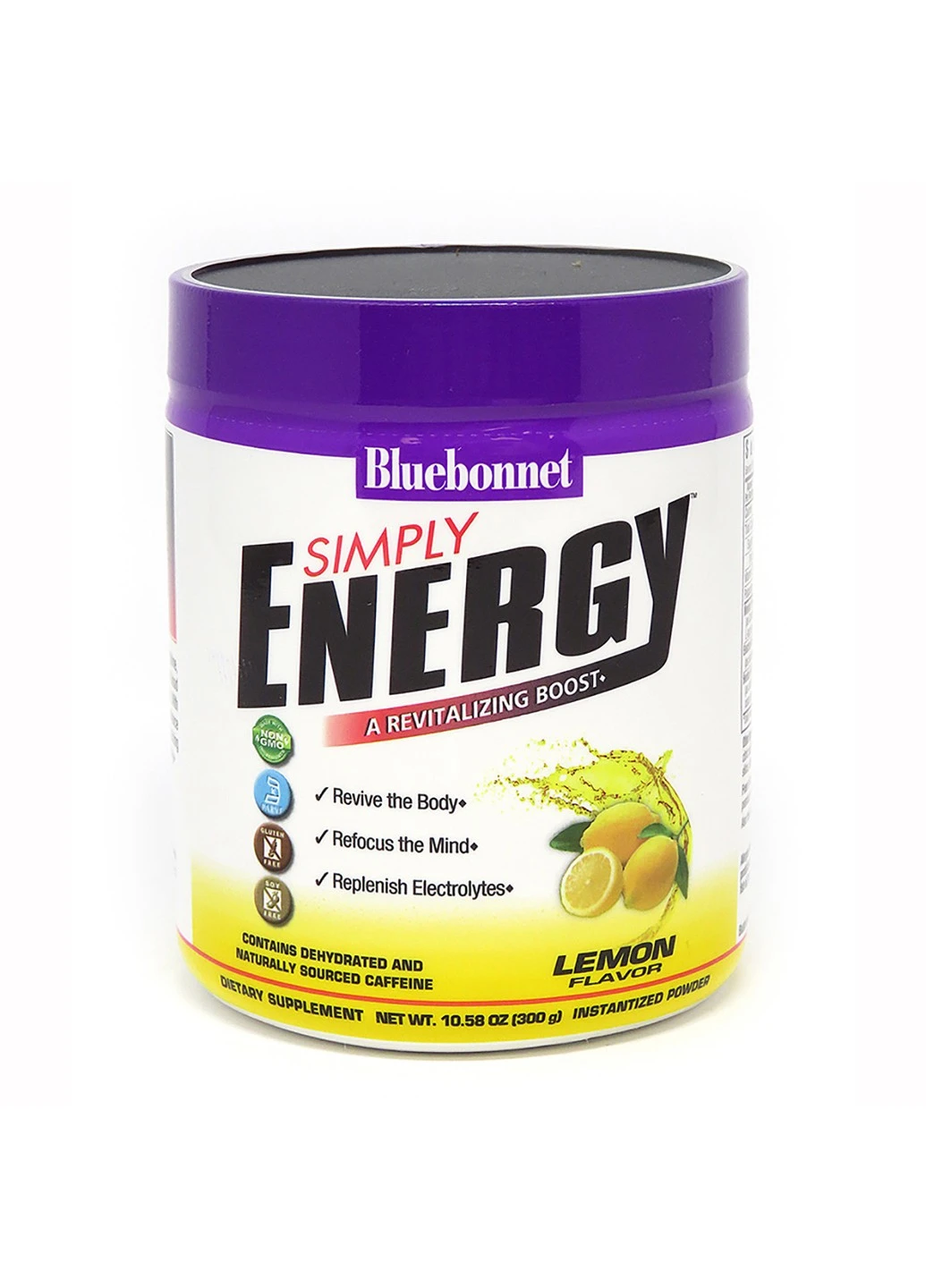 Енергетичний напій в порошку, Смак Винограду,, Simply Energy Lemon, 300 г Bluebonnet Nutrition (255408481)