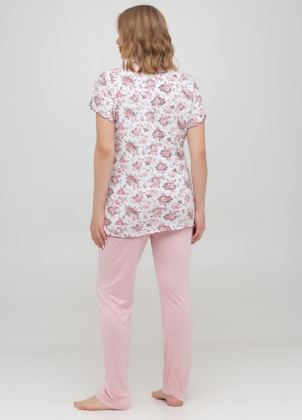 Рожева всесезон піжама (футболка, штани) футболка + штани Stil Moda