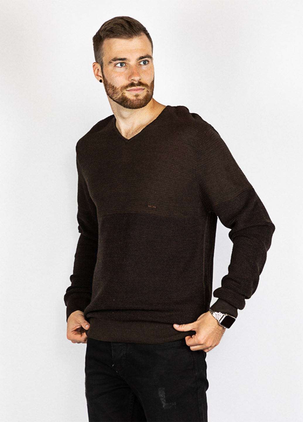 Темно-коричневий демісезонний пуловер пуловер Time of Style