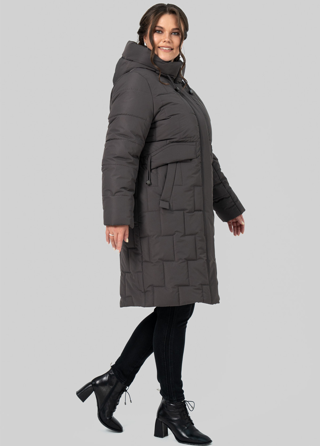 Серо-коричневая зимняя куртка A'll Posa