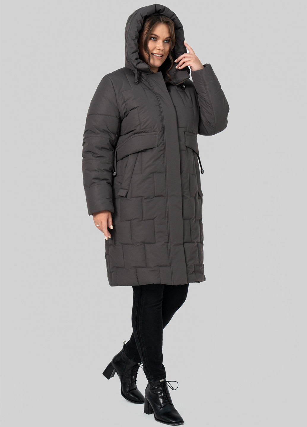 Серо-коричневая зимняя куртка A'll Posa