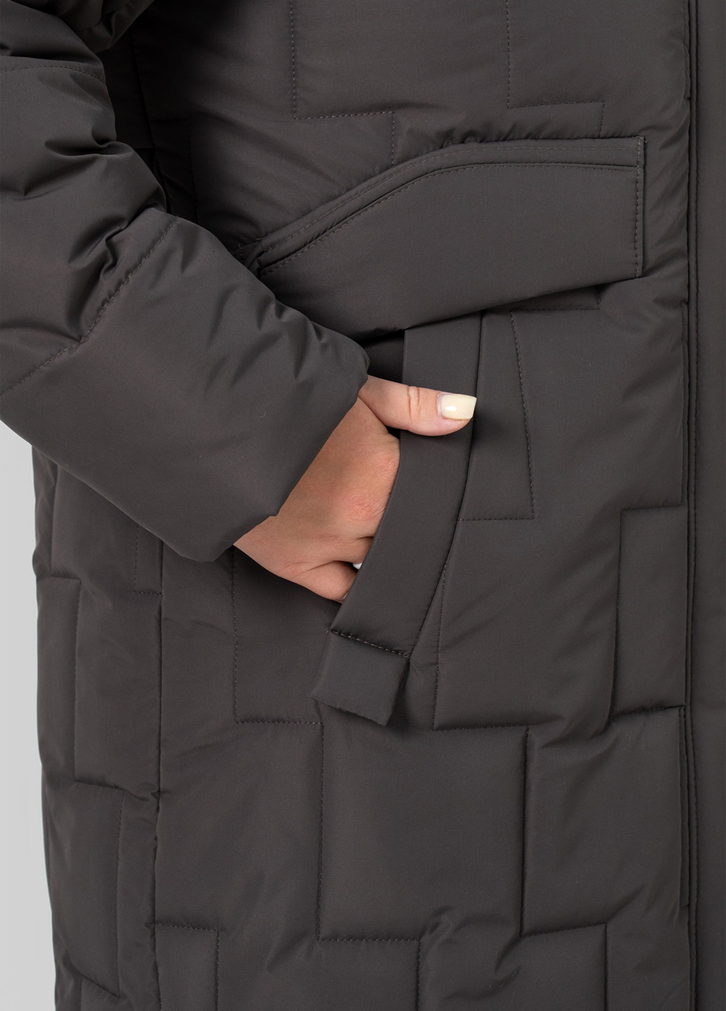 Серо-коричневая зимняя куртка A'll Posa