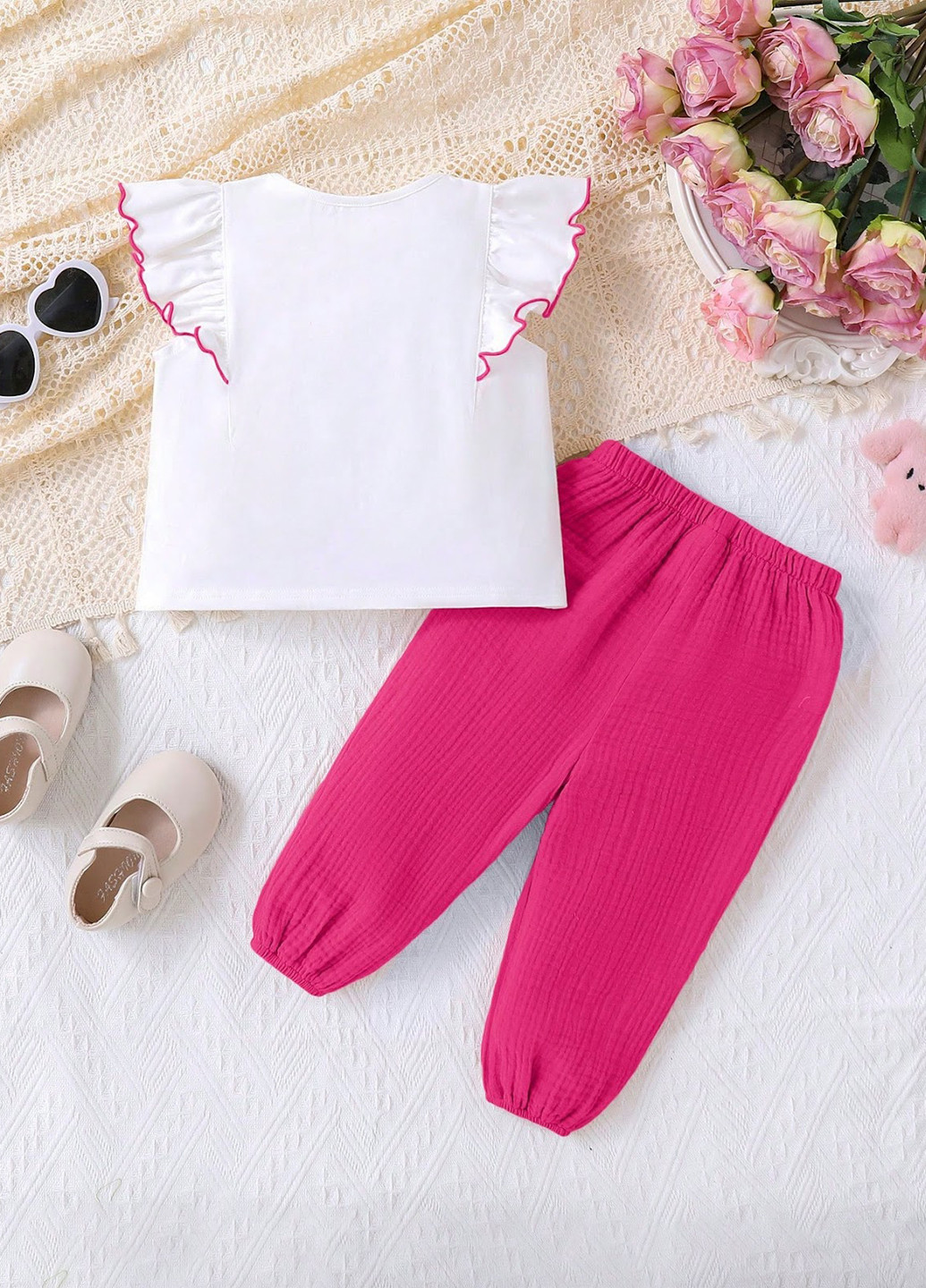 Комбінований літній комплект (блуза, штани) SHEIN