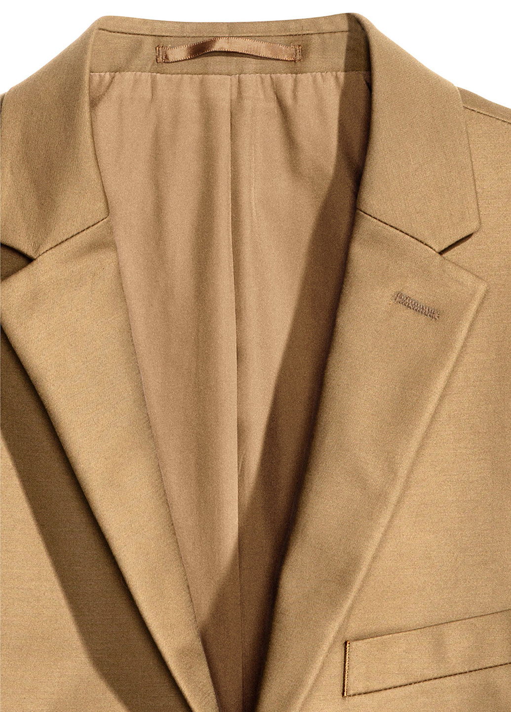Пиджак H&M с длинным рукавом однотонный темно-бежевый деловой