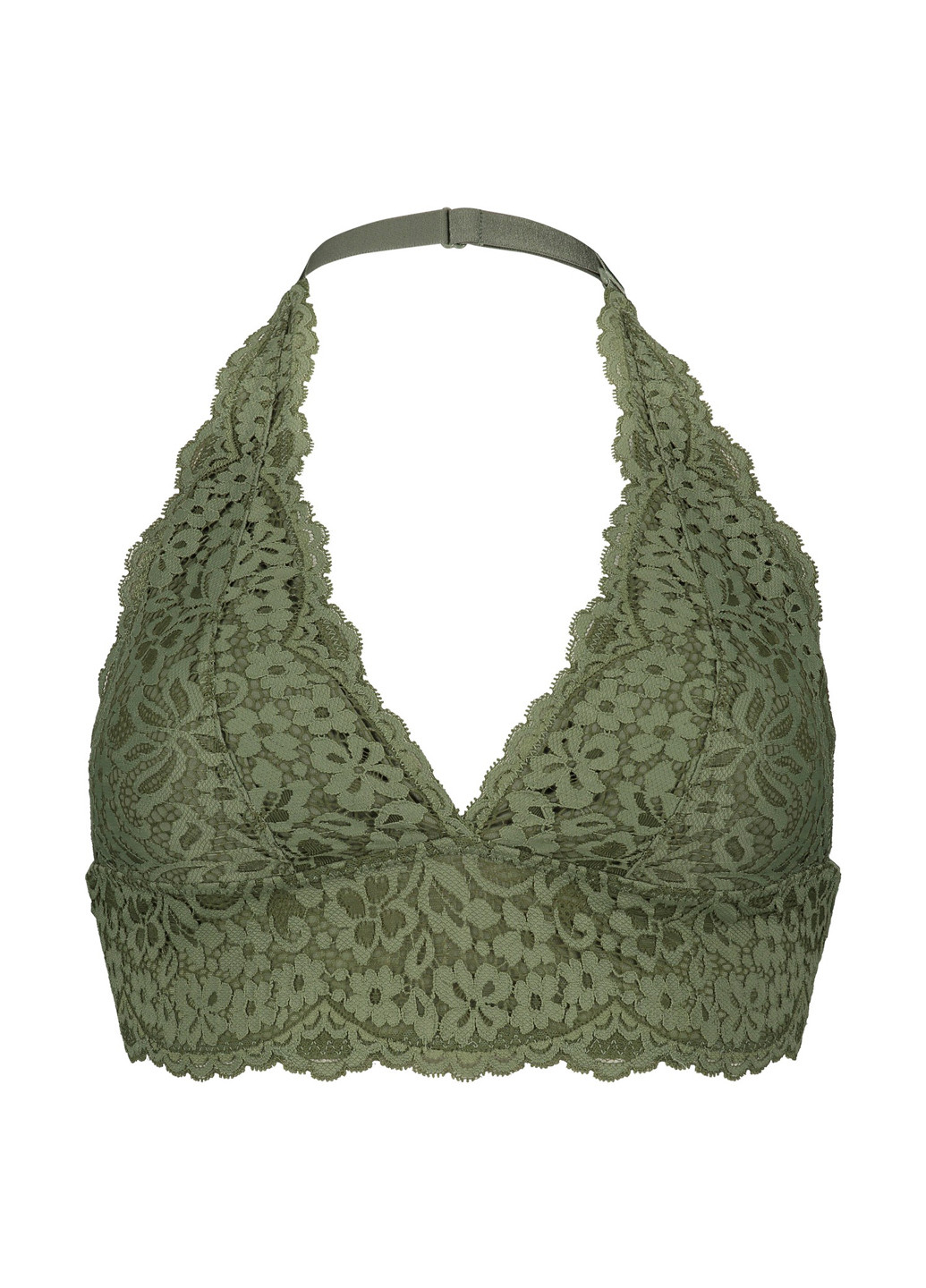Зелений бралетт бюстгальтер Hunkemoller без кісточок поліамід, мереживо