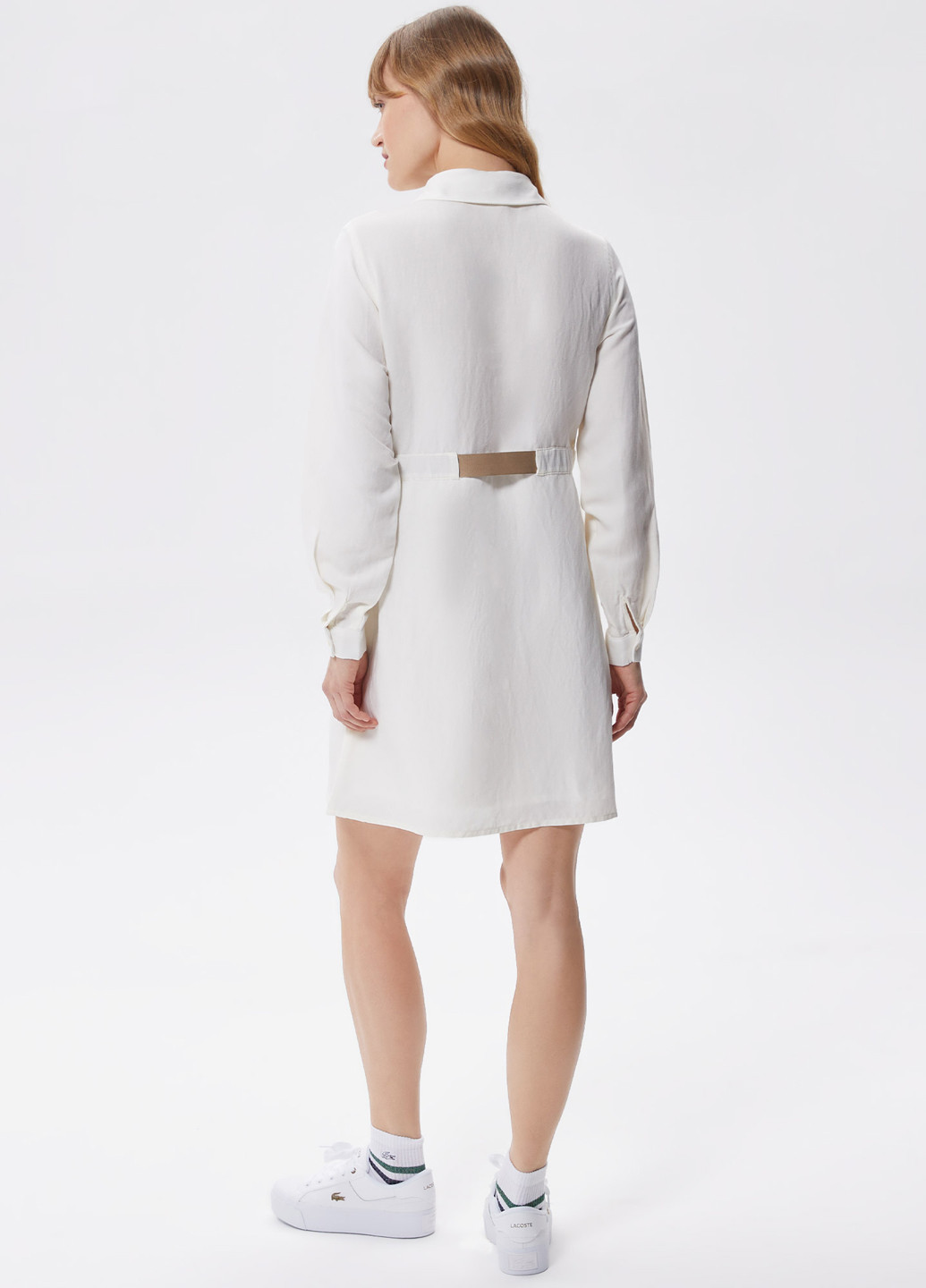 Білий кежуал сукня сорочка Lacoste однотонна