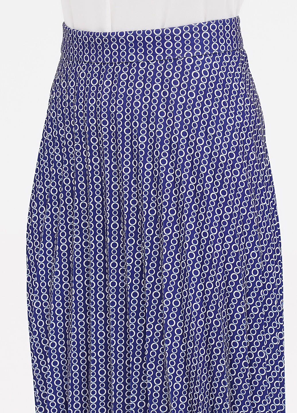 Синяя кэжуал с орнаментом юбка Seidensticker плиссе, клешированная