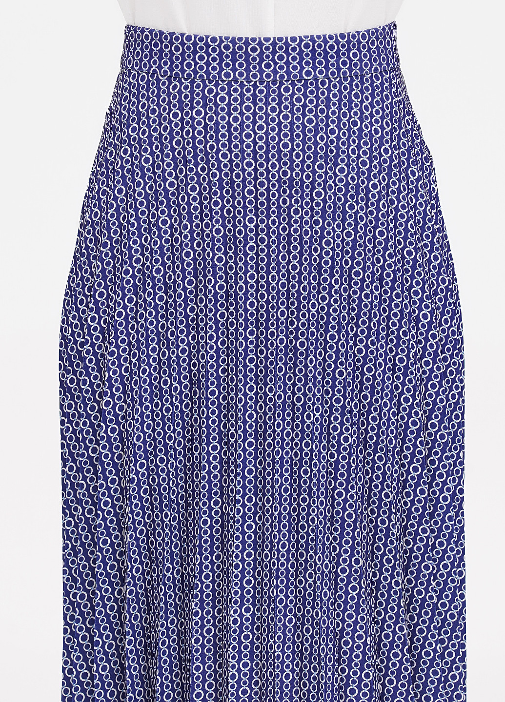 Синяя кэжуал с орнаментом юбка Seidensticker плиссе, клешированная