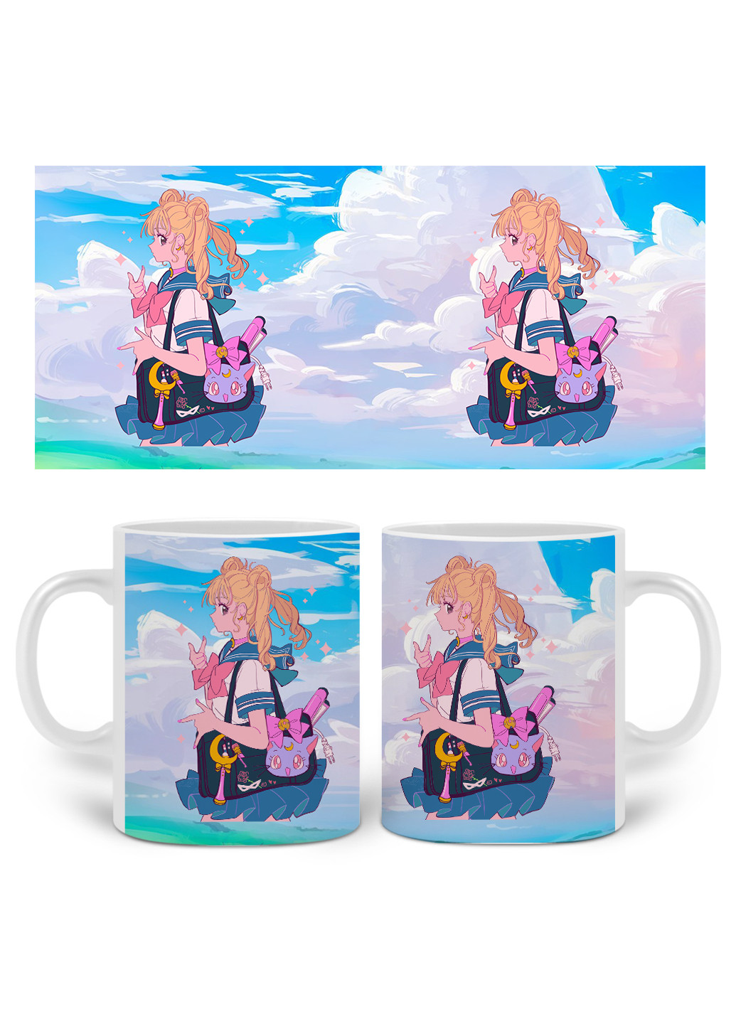 Кружка Сейлор Мун (Sailor Moon) 330 мл Чашка Керамическая (20259-2910) MobiPrint (224806181)