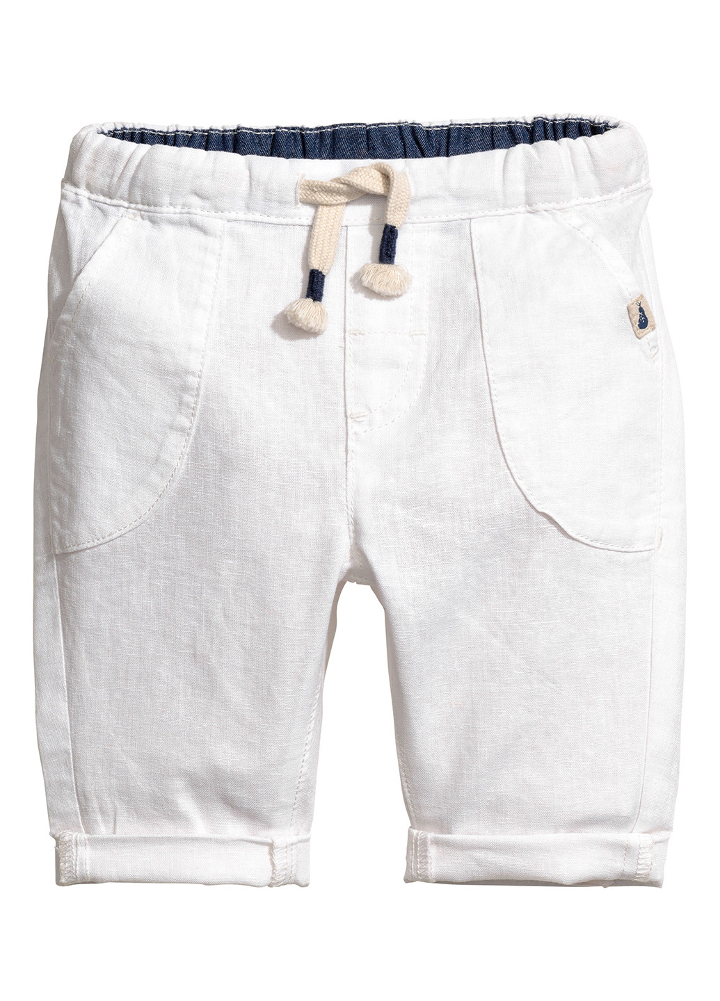 Белые кэжуал демисезонные брюки со средней талией H&M