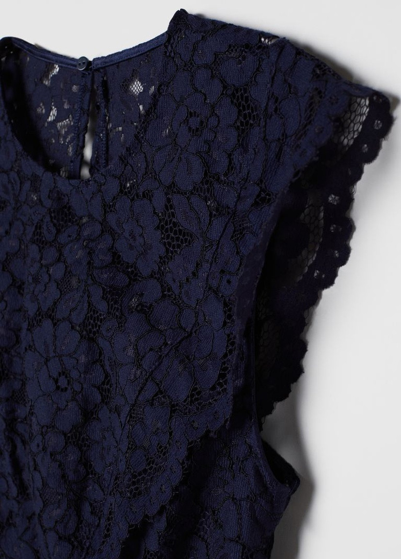 Темно-синее кэжуал длинное платье H&M однотонное