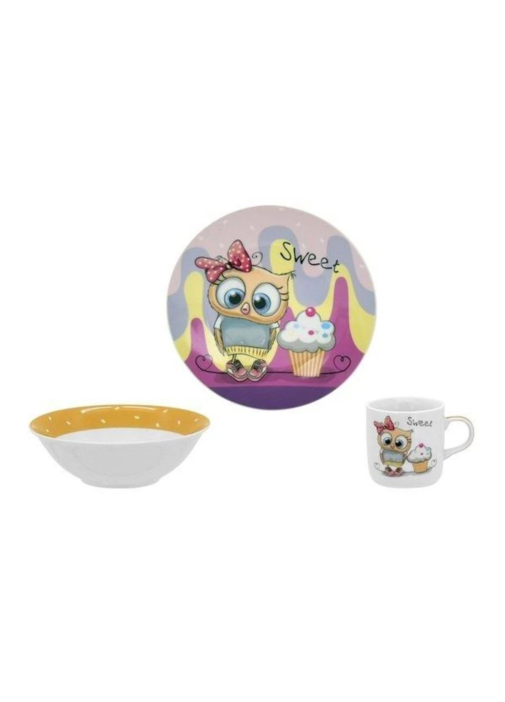 Детский набор посуды Sweet owl C525 3 предмета Limited Edition (253624290)